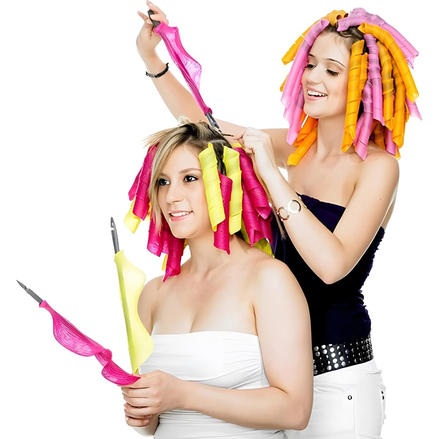 50 Rulos de Pelo Espiral Sin Calor MC-MAGIC CURLER 55.88 cm