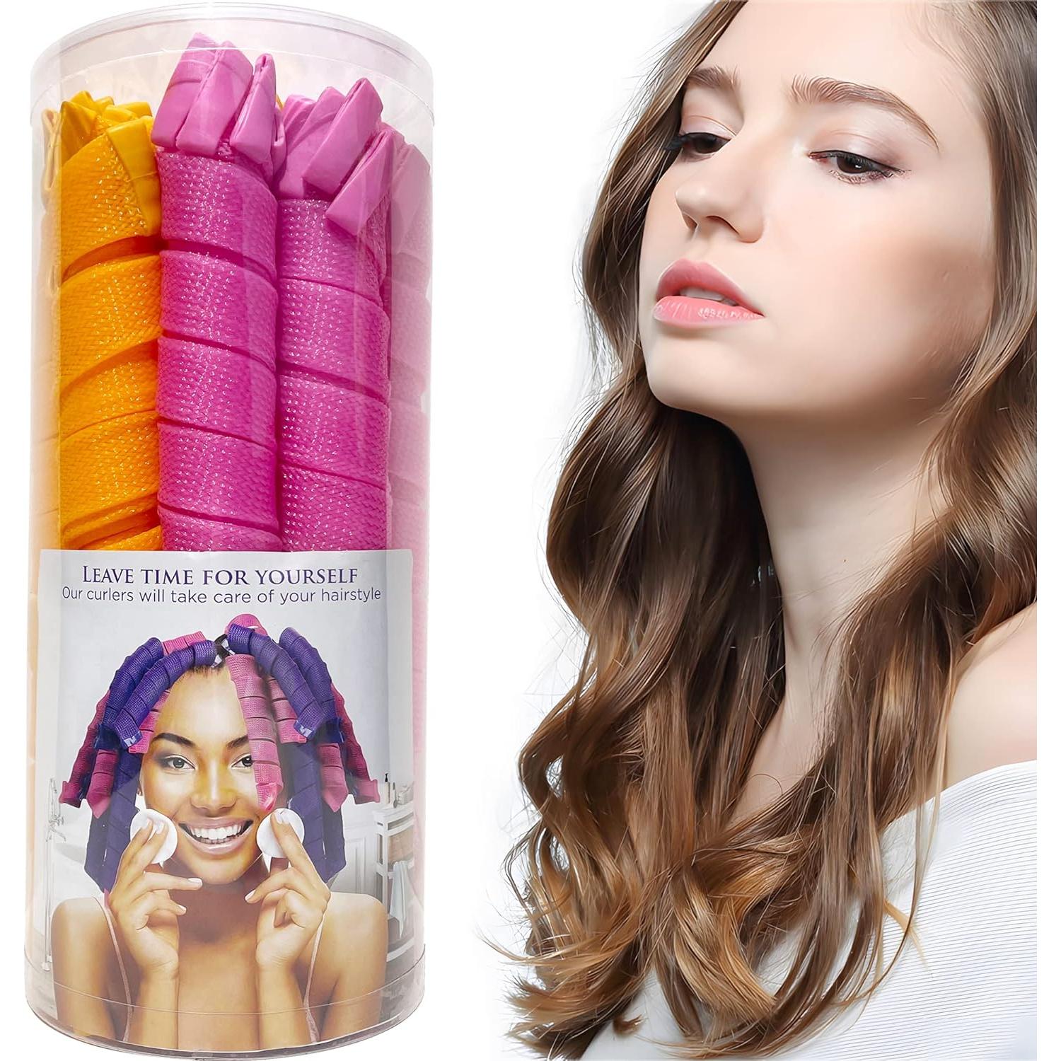 50 Rulos de Pelo Espiral Sin Calor MC-MAGIC CURLER 55.88 cm