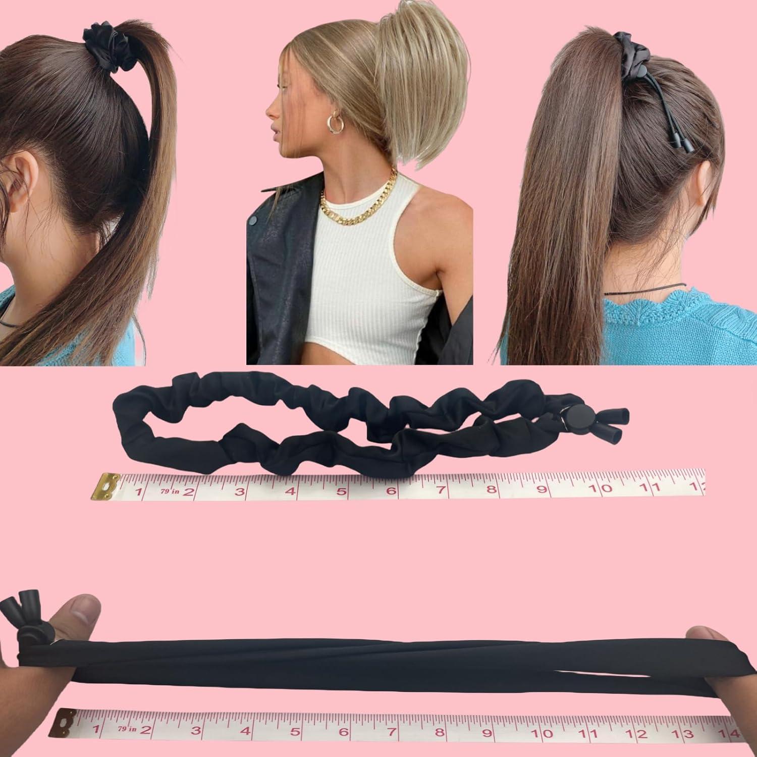 Scrunchies de Satén Ajustables BINCUBE - 2 Pcs para Cabello Rizado