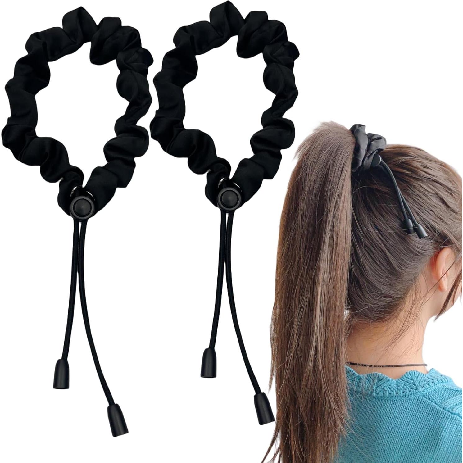 Scrunchies de Satén Ajustables BINCUBE - 2 Pcs para Cabello Rizado