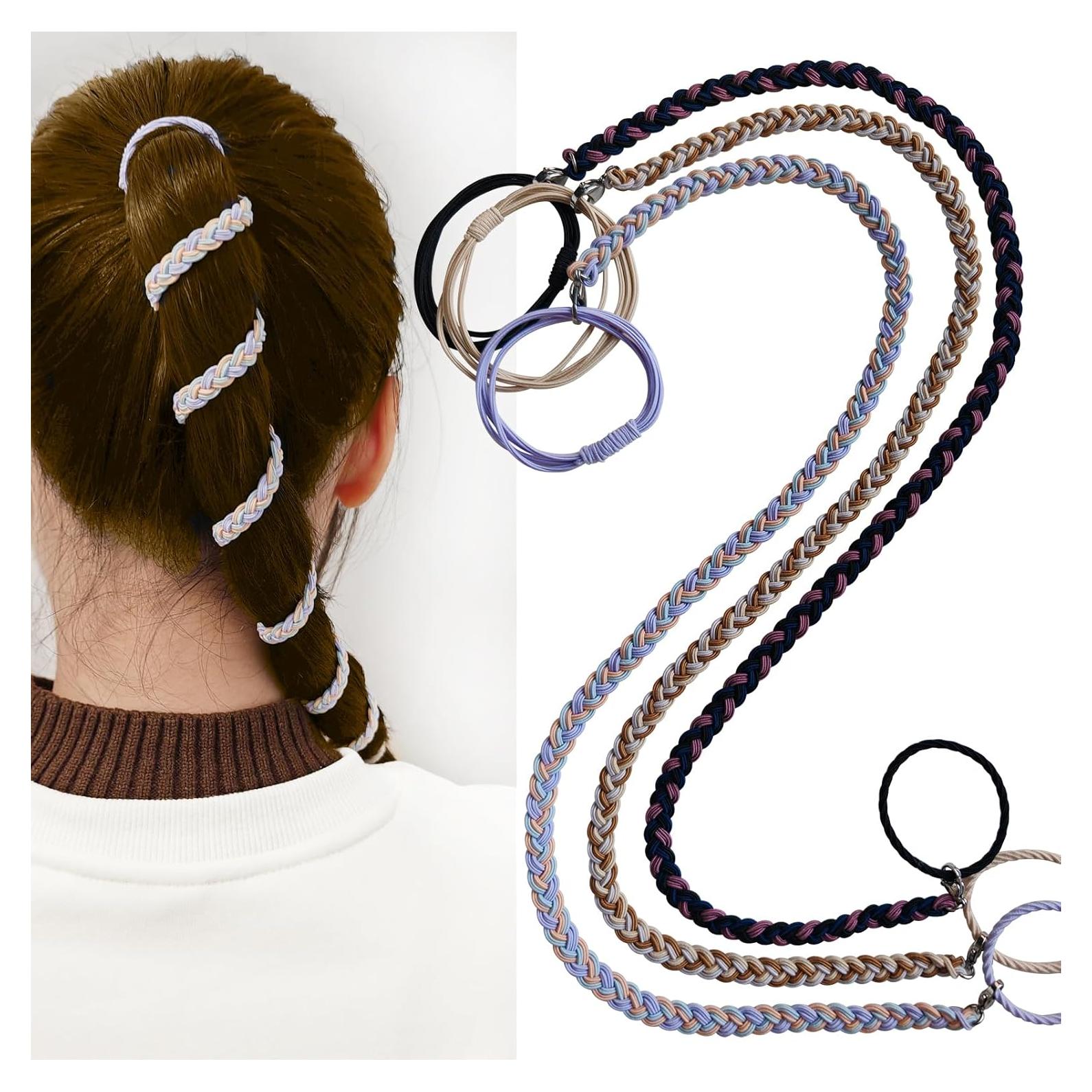 Coletas de Pelo Trenzadas Elásticas Merunone 45.72 cm - 3 Pzas