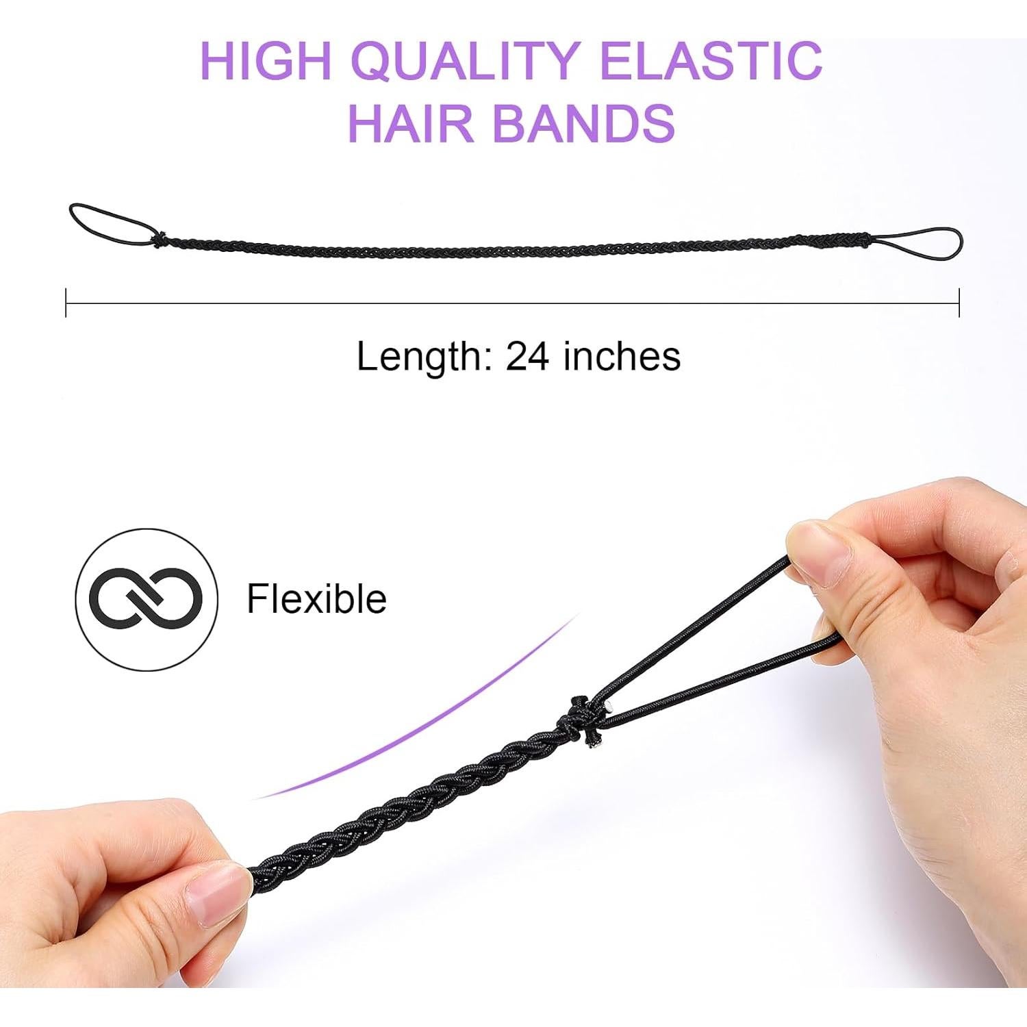 Gomas para el Cabello THJ 2.5mm Sin Enredos 4 PCS Mezcla