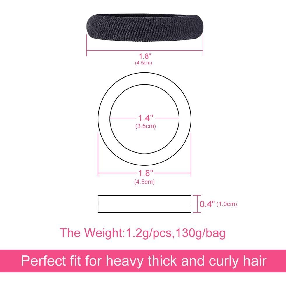 Bandas para el Cabello J-MEE 100PCS Algodón Sin Costura Neutras