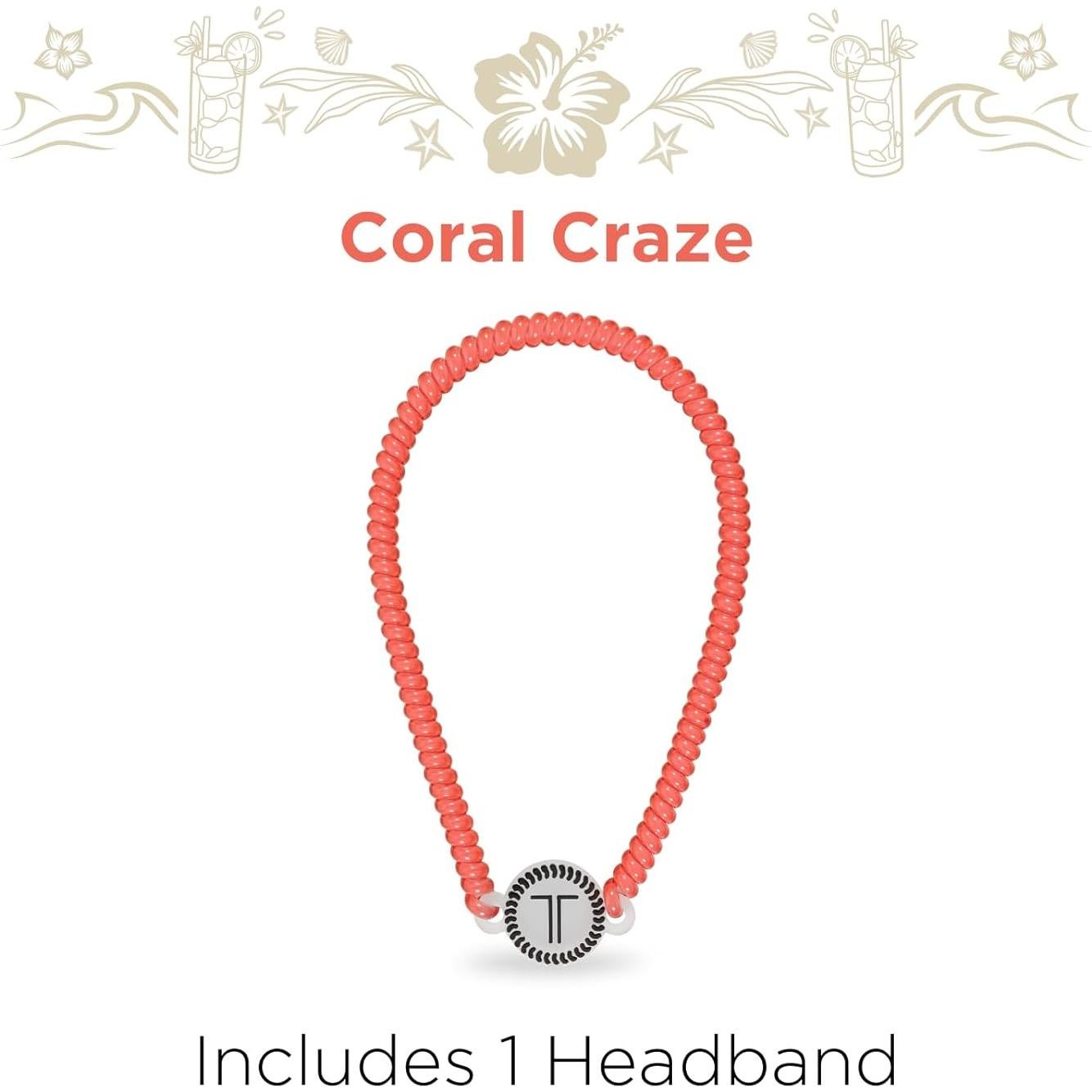 Diadema TELETIES Coral Craze - Antideslizante y Resistente al Agua