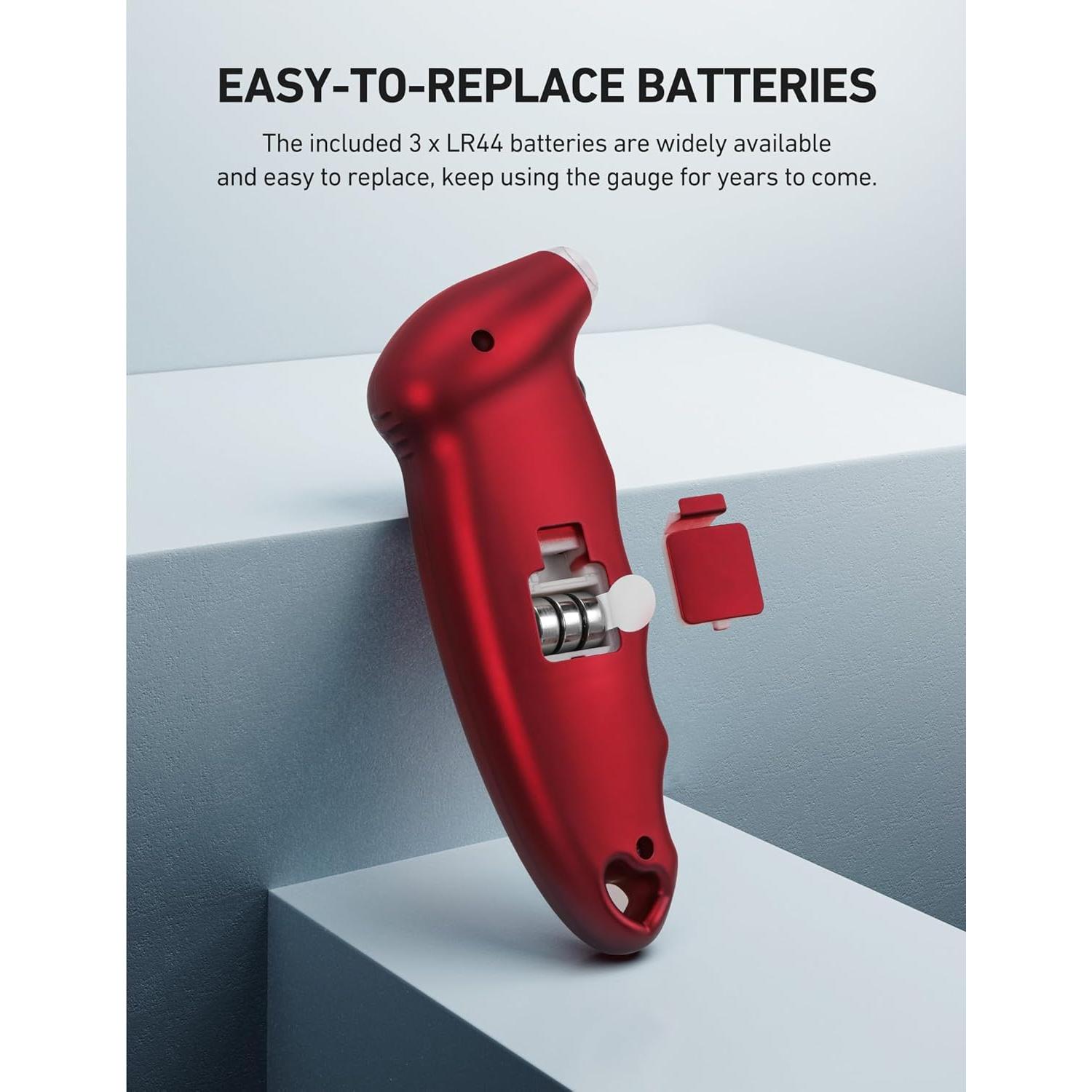 Medidor de Presión de Neumáticos Digital AstroAI 0-10 Bar, Rojo