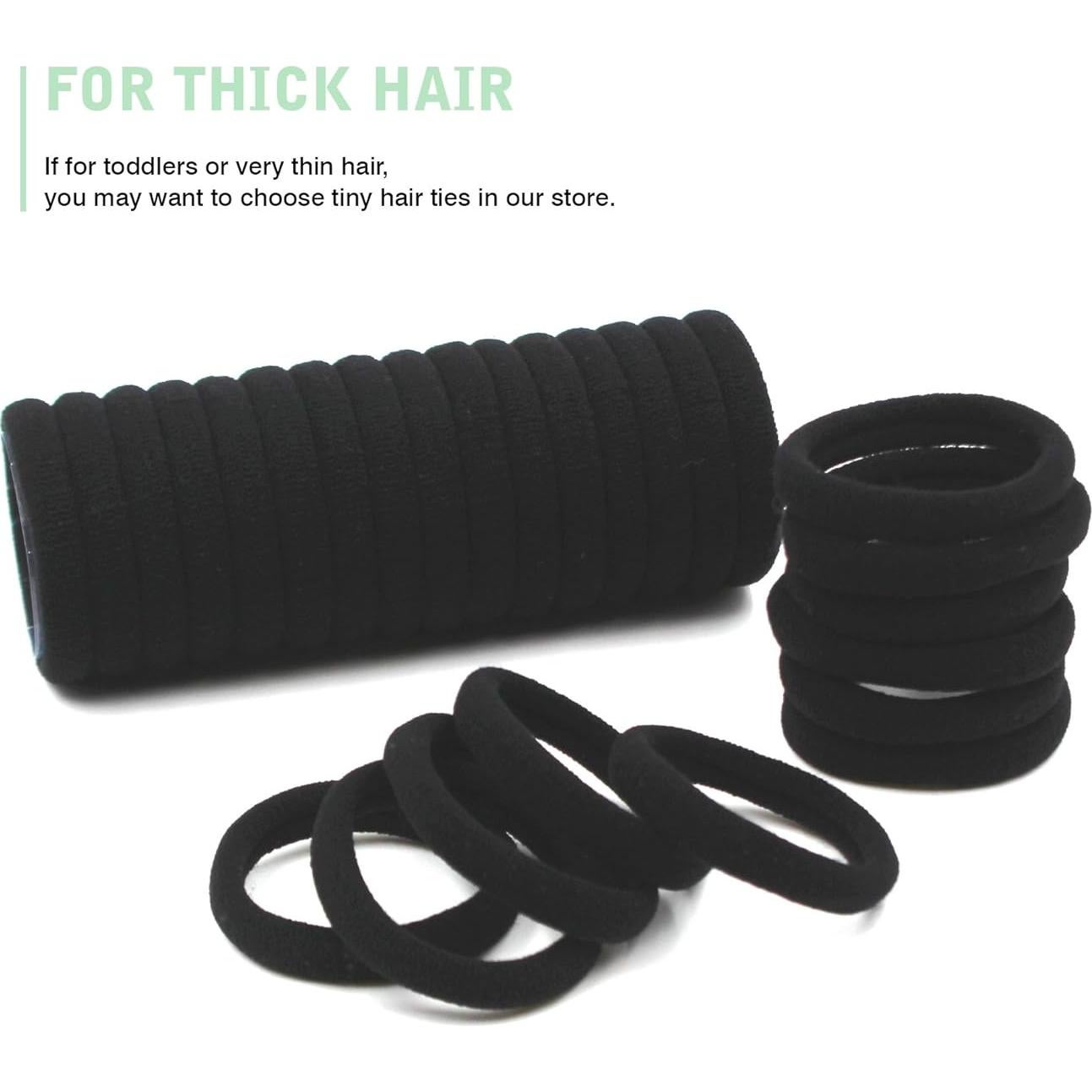 Bandas de Goma para Cabello CYWLIFE 100 PCS Negras 8.5mm