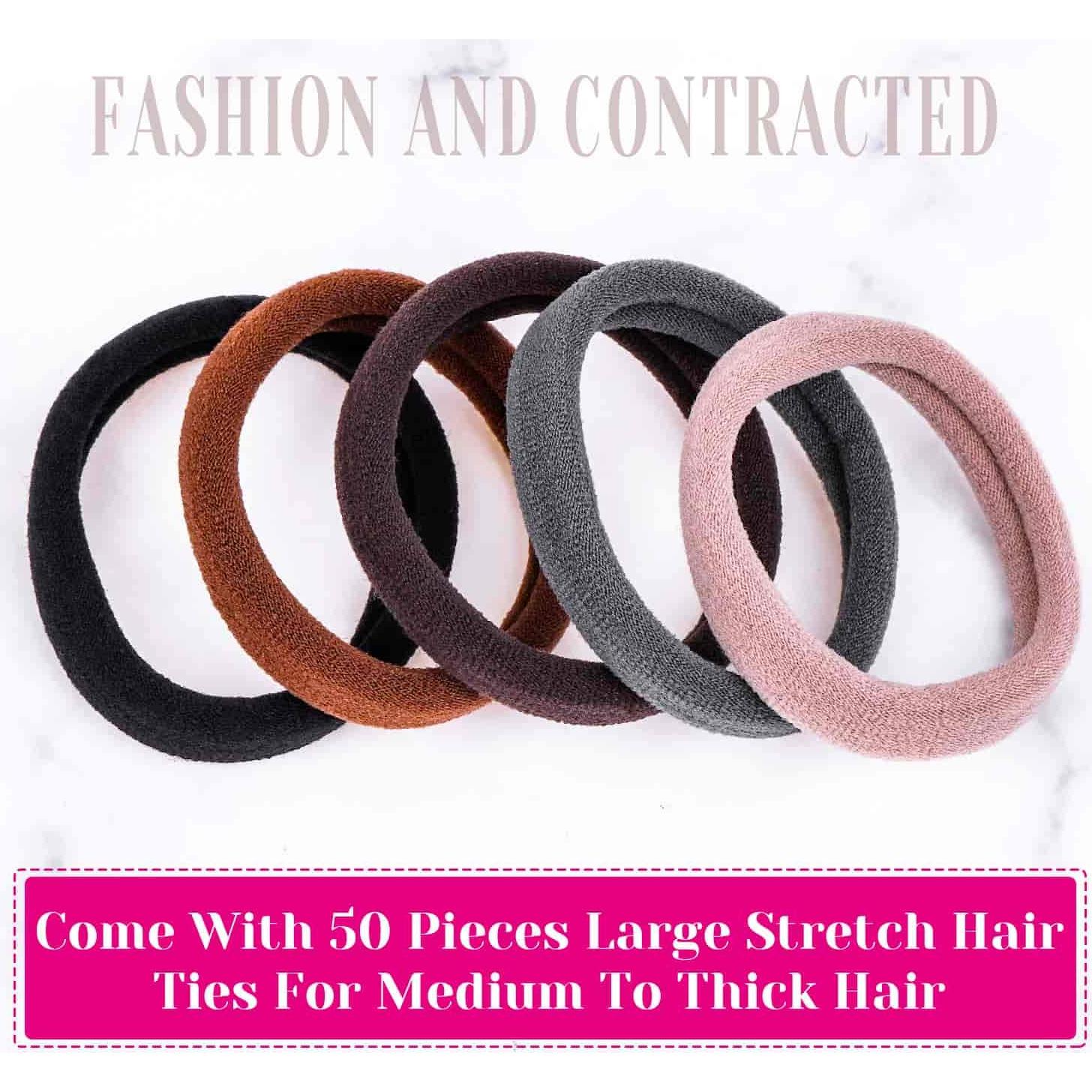 Gomas de Pelo Gruesas Anezus 50 Pcs Neutras 5cm