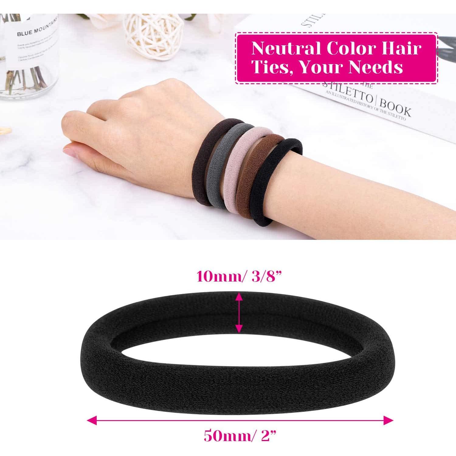 Gomas de Pelo Gruesas Anezus 50 Pcs Neutras 5cm