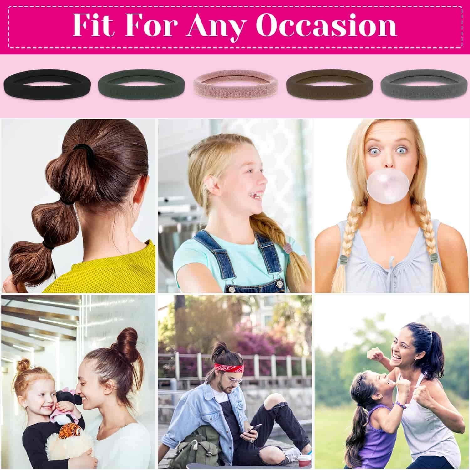 Gomas de Pelo Gruesas Anezus 50 Pcs Neutras 5cm