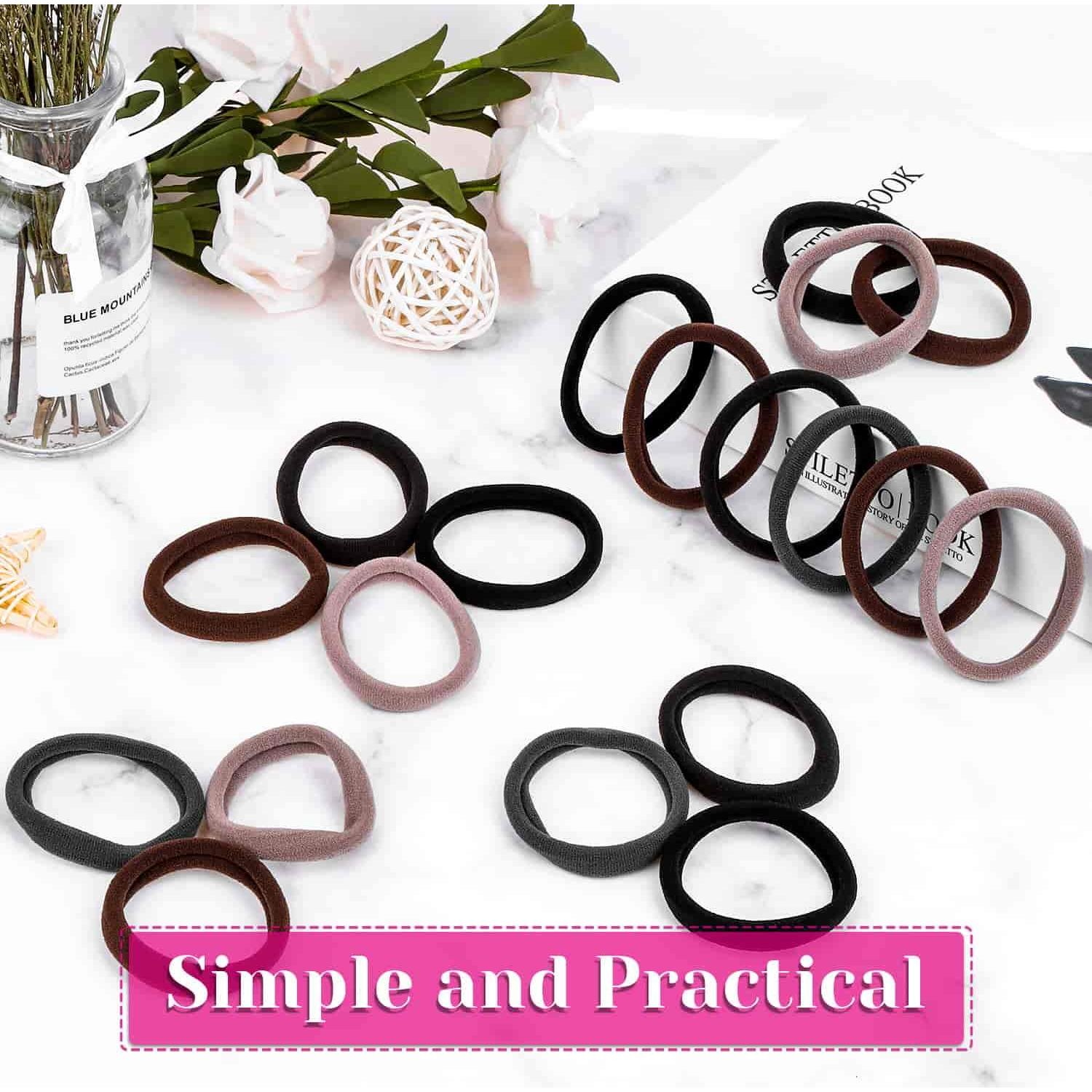 Gomas de Pelo Gruesas Anezus 50 Pcs Neutras 5cm