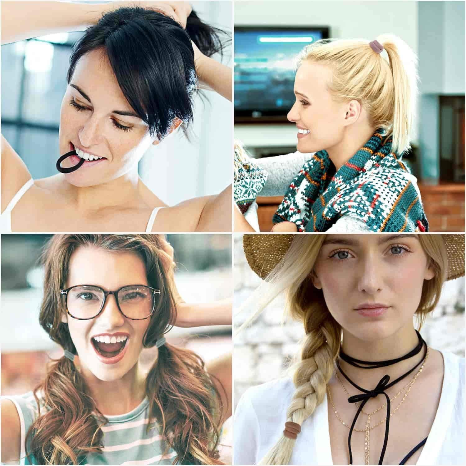 Gomas de Pelo Gruesas Anezus 50 Pcs Neutras 5cm