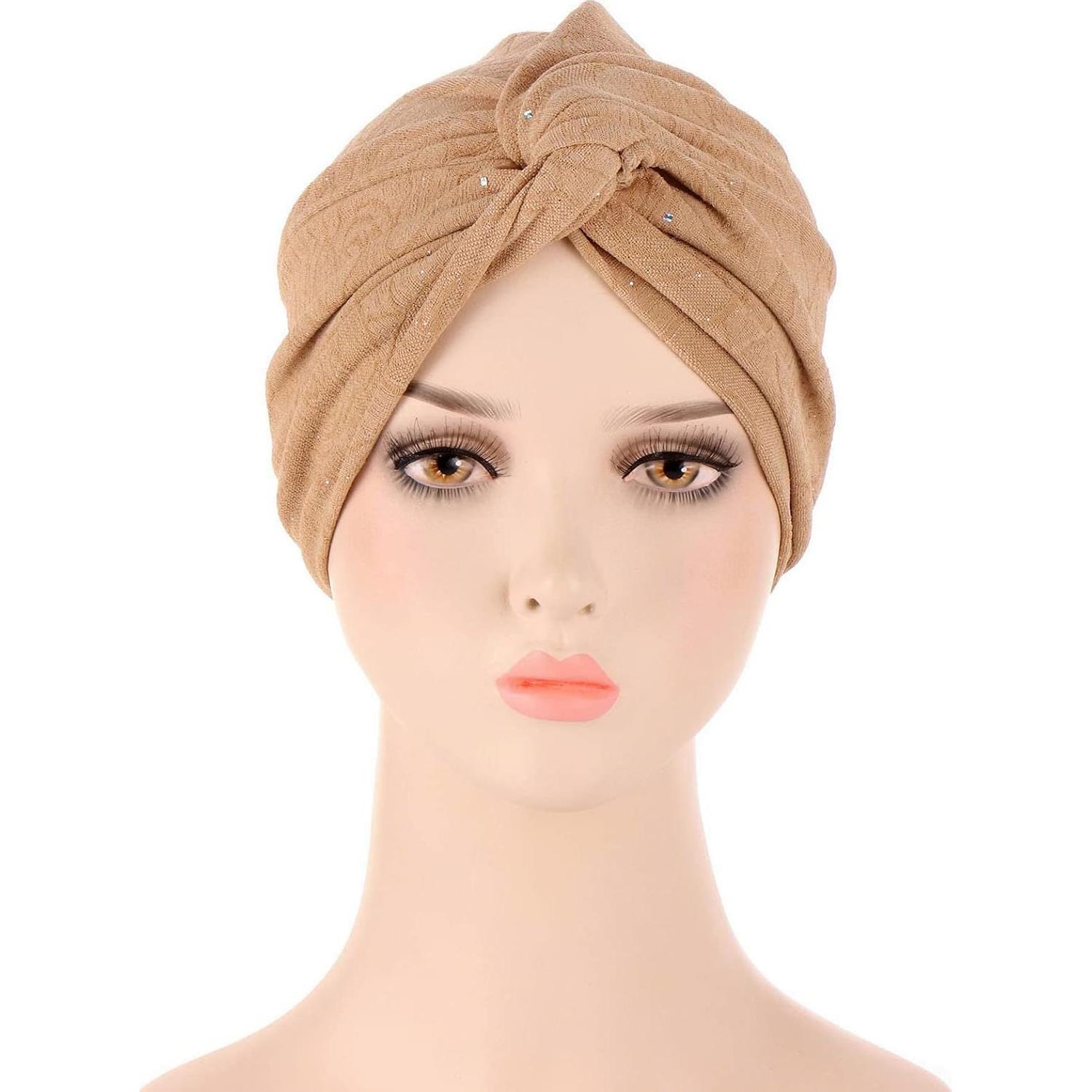 Turban for Women with Hair Loss Stylish Tied Turbans Knot Bonnet Headwrap Hat for Fashionable Comfort