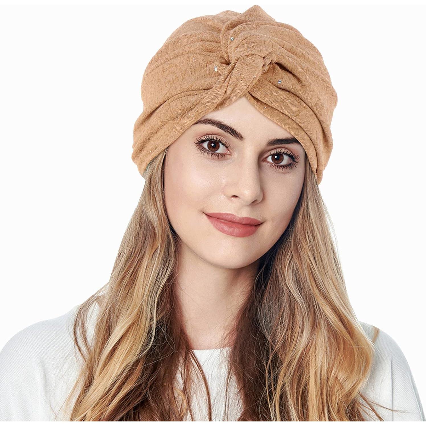 Turban for Women with Hair Loss Stylish Tied Turbans Knot Bonnet Headwrap Hat for Fashionable Comfort