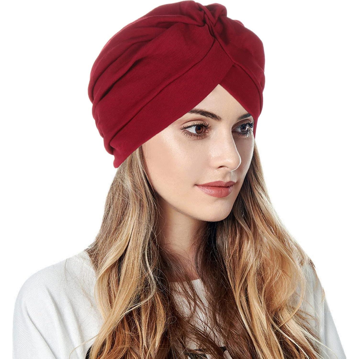 Head Scarf for Women's Hair Fashion Turbans Knot Headwraps Tied Bonnet Cap Stylish Comfortable Breathable Hair