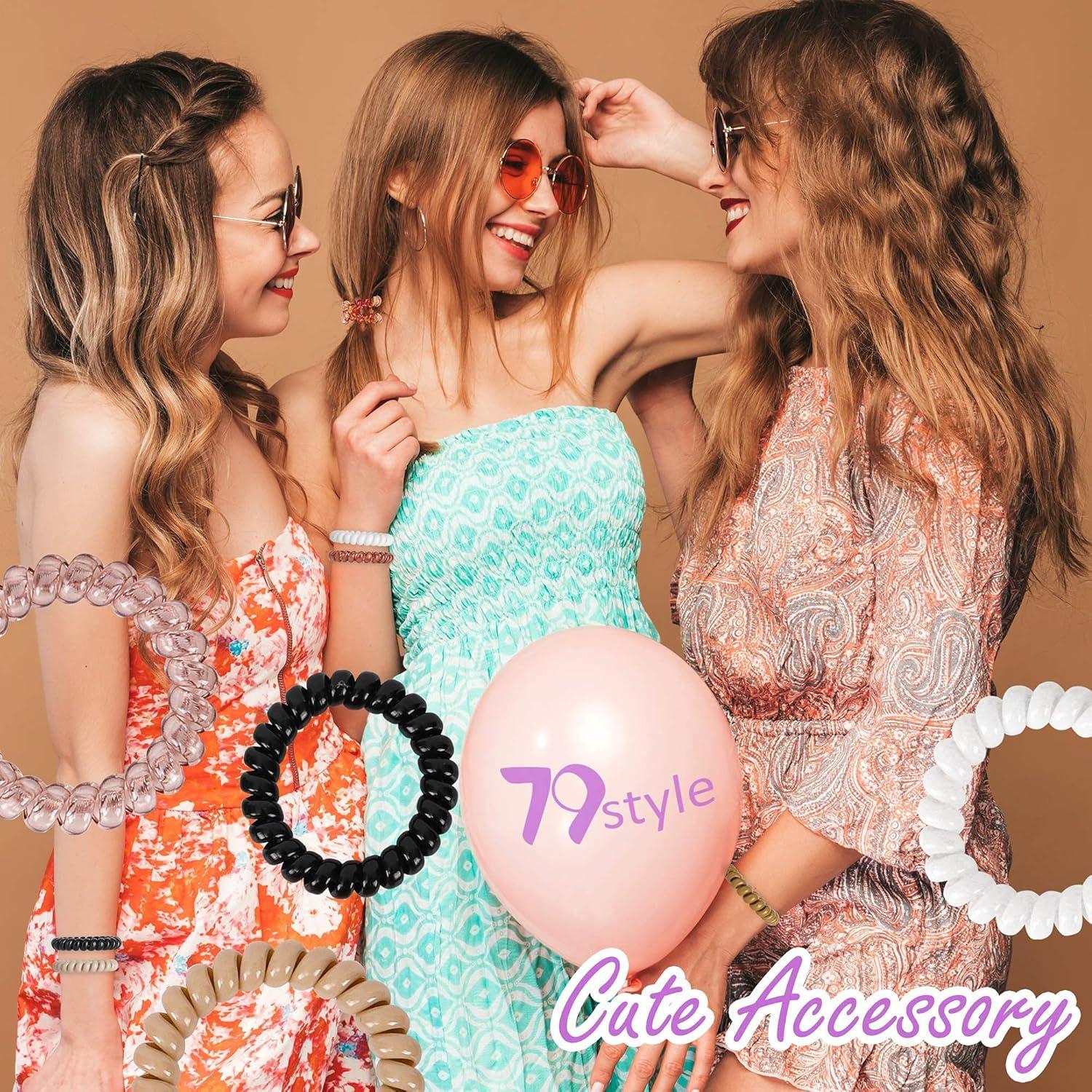 79STYLE Espirales para Cabello 24pcs Neutros Sin Pliegues