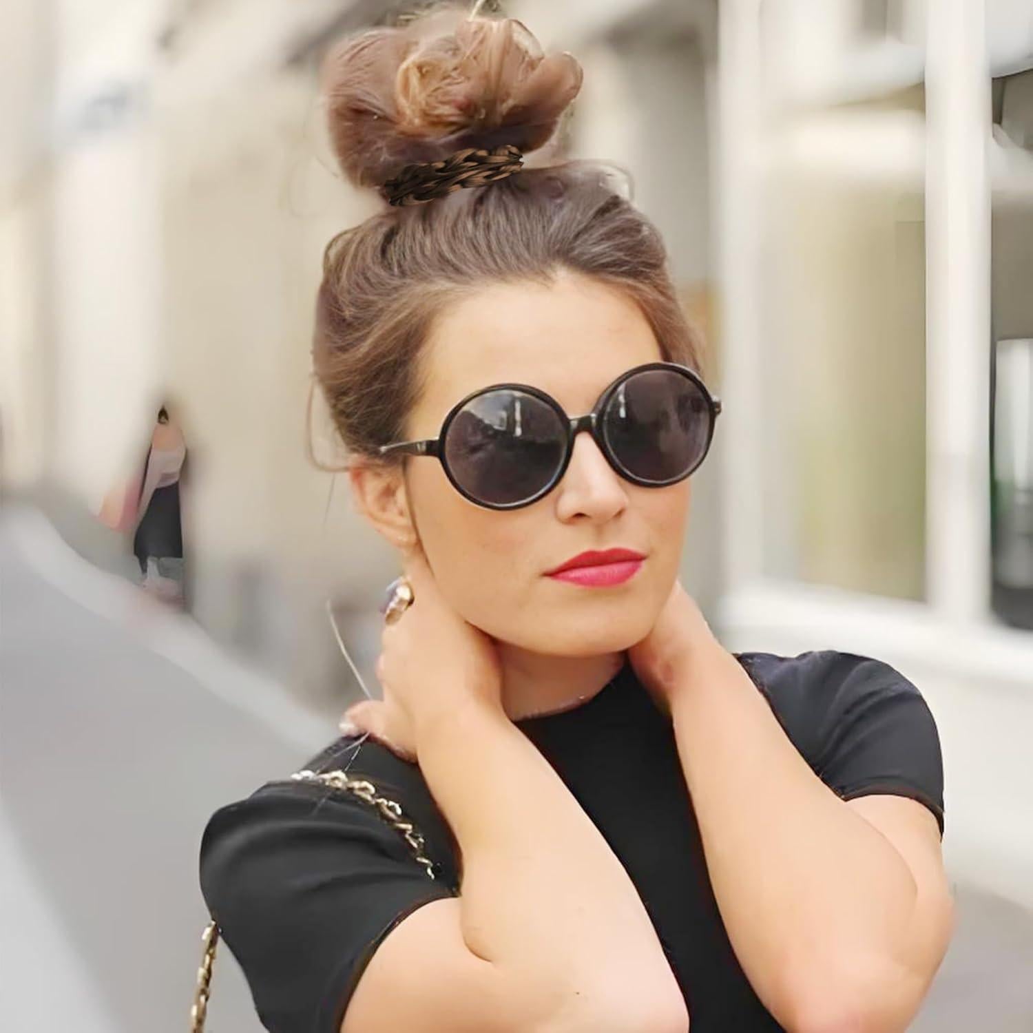 Gomas de Pelo Trenzadas Denlydom - Coletas Imitación Marrón