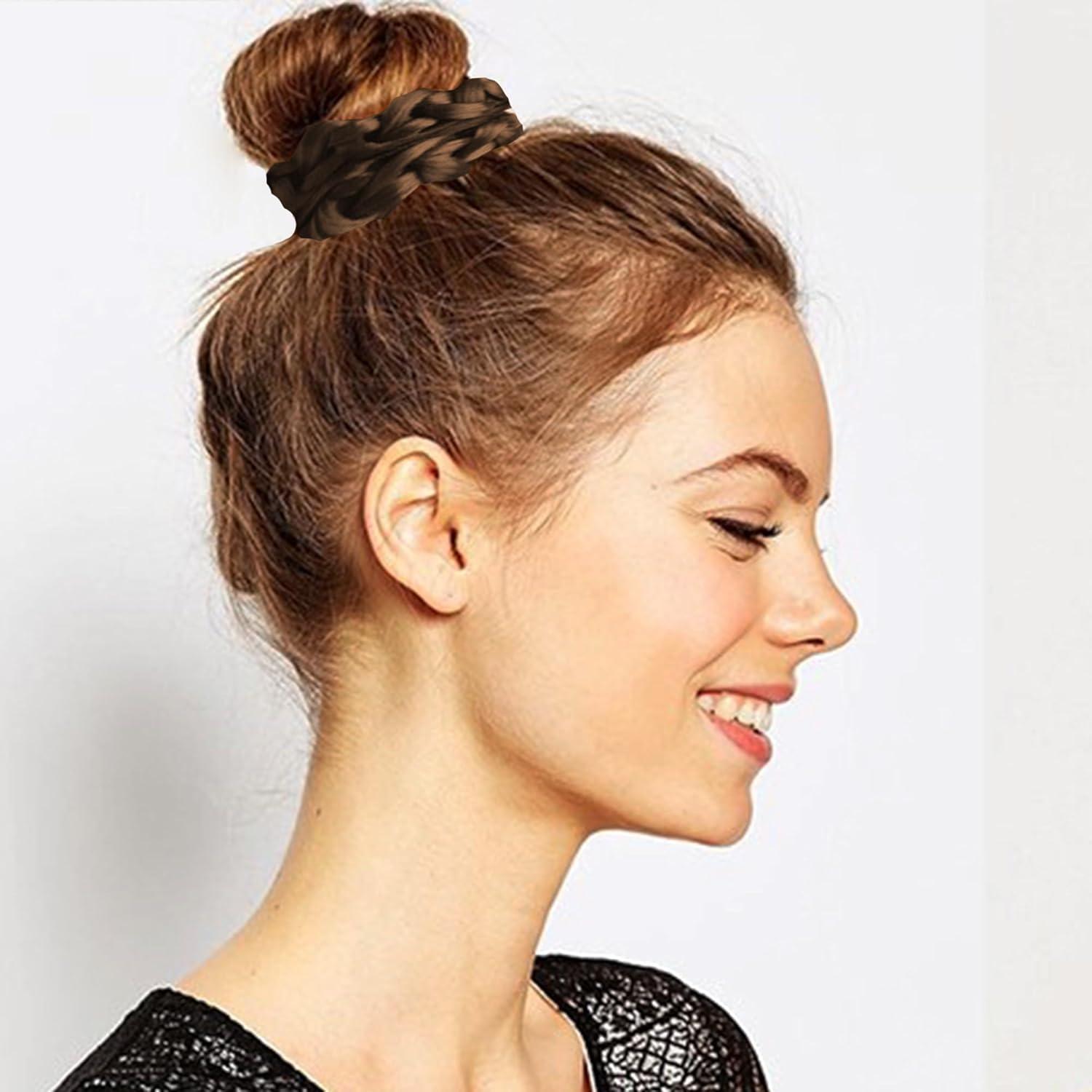 Gomas de Pelo Trenzadas Denlydom - Coletas Imitación Marrón