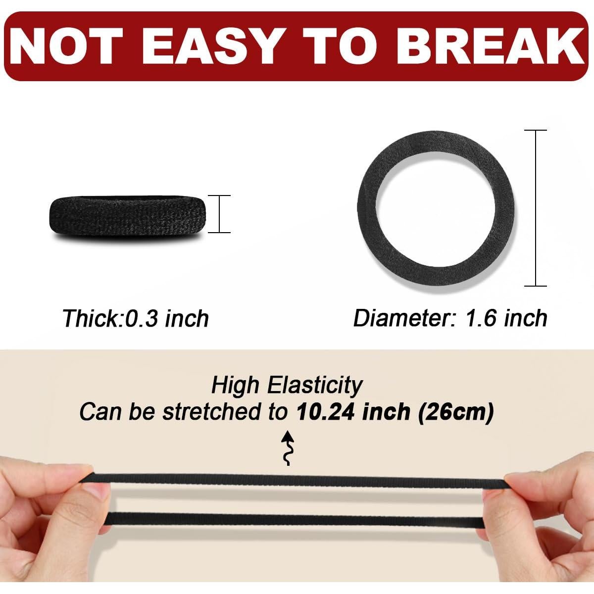 150 Sujetadores de Cabello IKOCO Algodón Sin Costura Negros