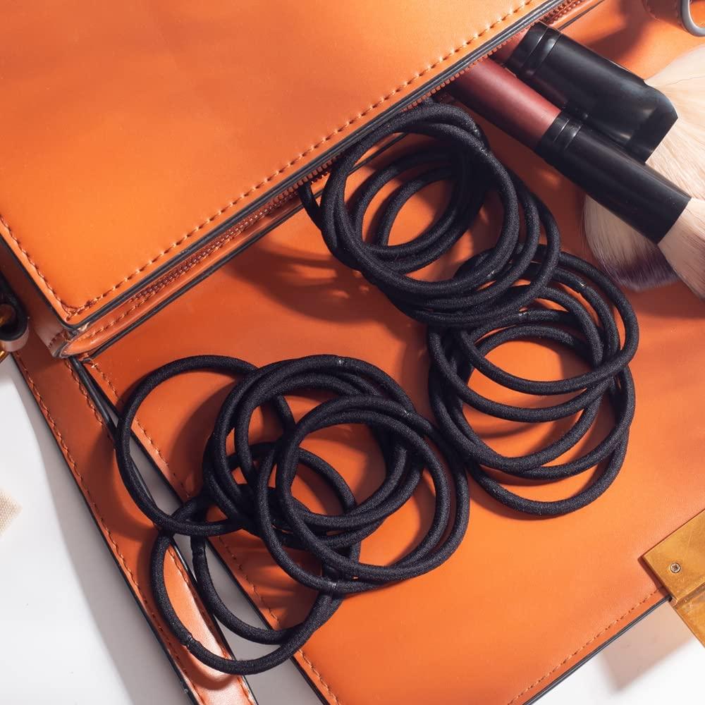 100 Gomas de Pelo Negras Sderoq 4mm para Cabello Grueso