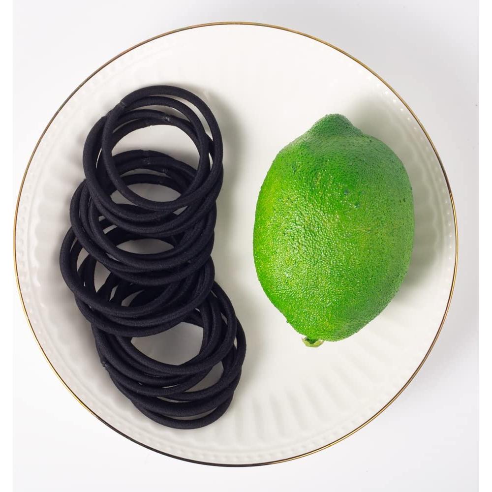 100 Gomas de Pelo Negras Sderoq 4mm para Cabello Grueso