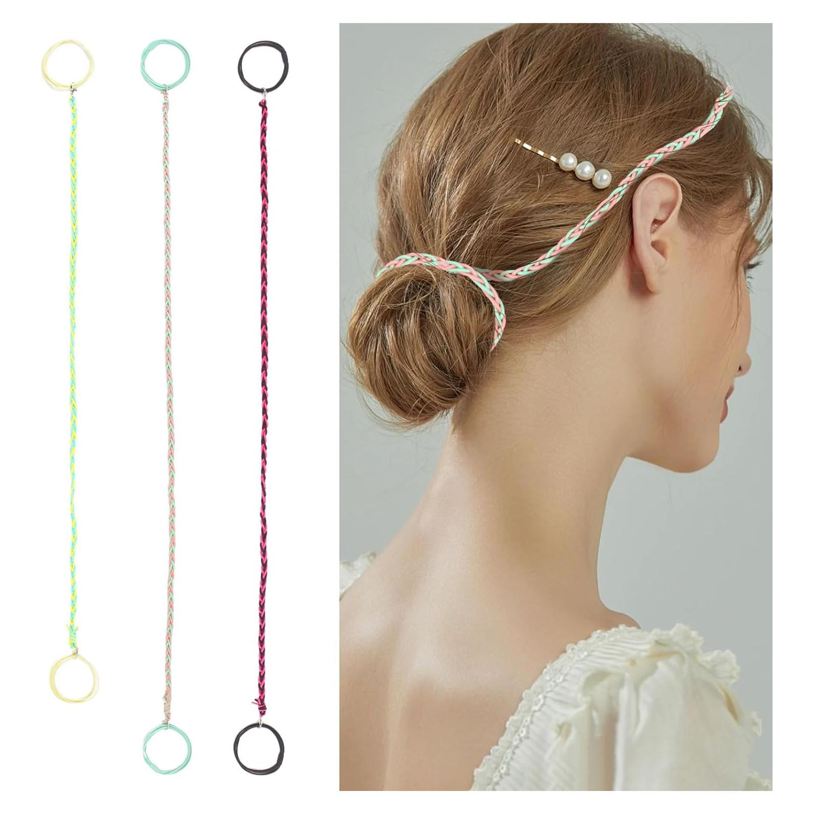 3 Paquetes de Lazos de Cabello Elásticos TBUKEOM Multicolor