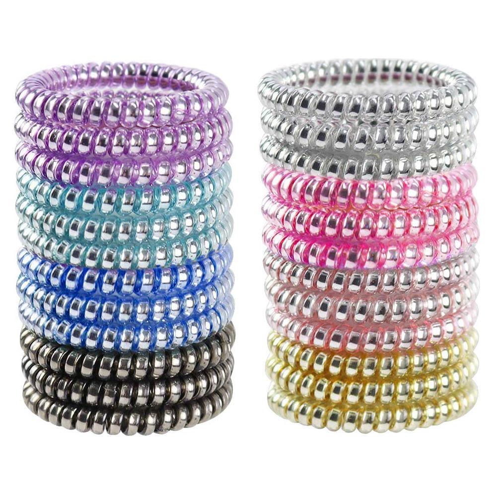 24 Lazos Espirales para Cabello Winrase - Gomas Elásticas Multicolor