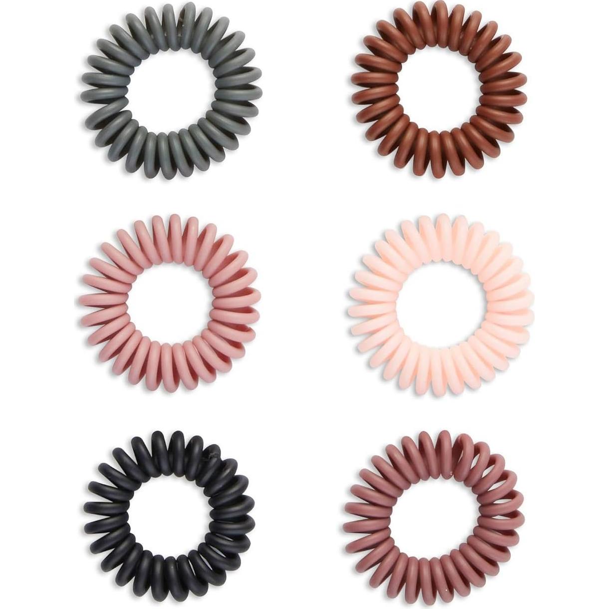 Tiras de Cabello Espiral Scunci Basics - 6 Piezas, Sin Marcas, Mate