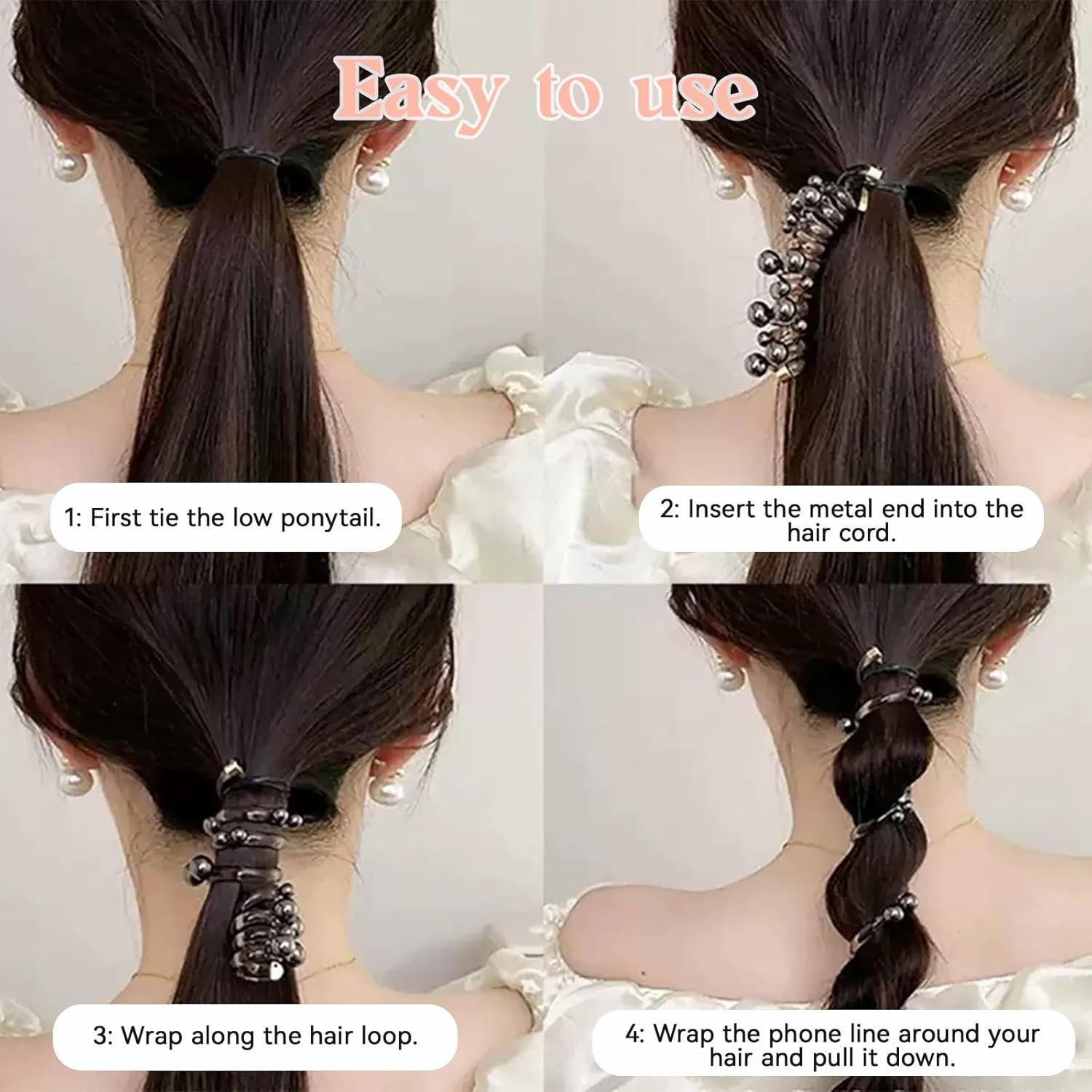 Diademas Espirales Trenzadas HONGCAUP 4 Pcs Lazo Elástico