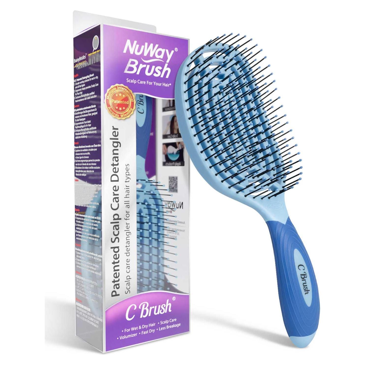 Cepillo Curvado Profesional NuWay 4Hair C Brush - Azul Cielo