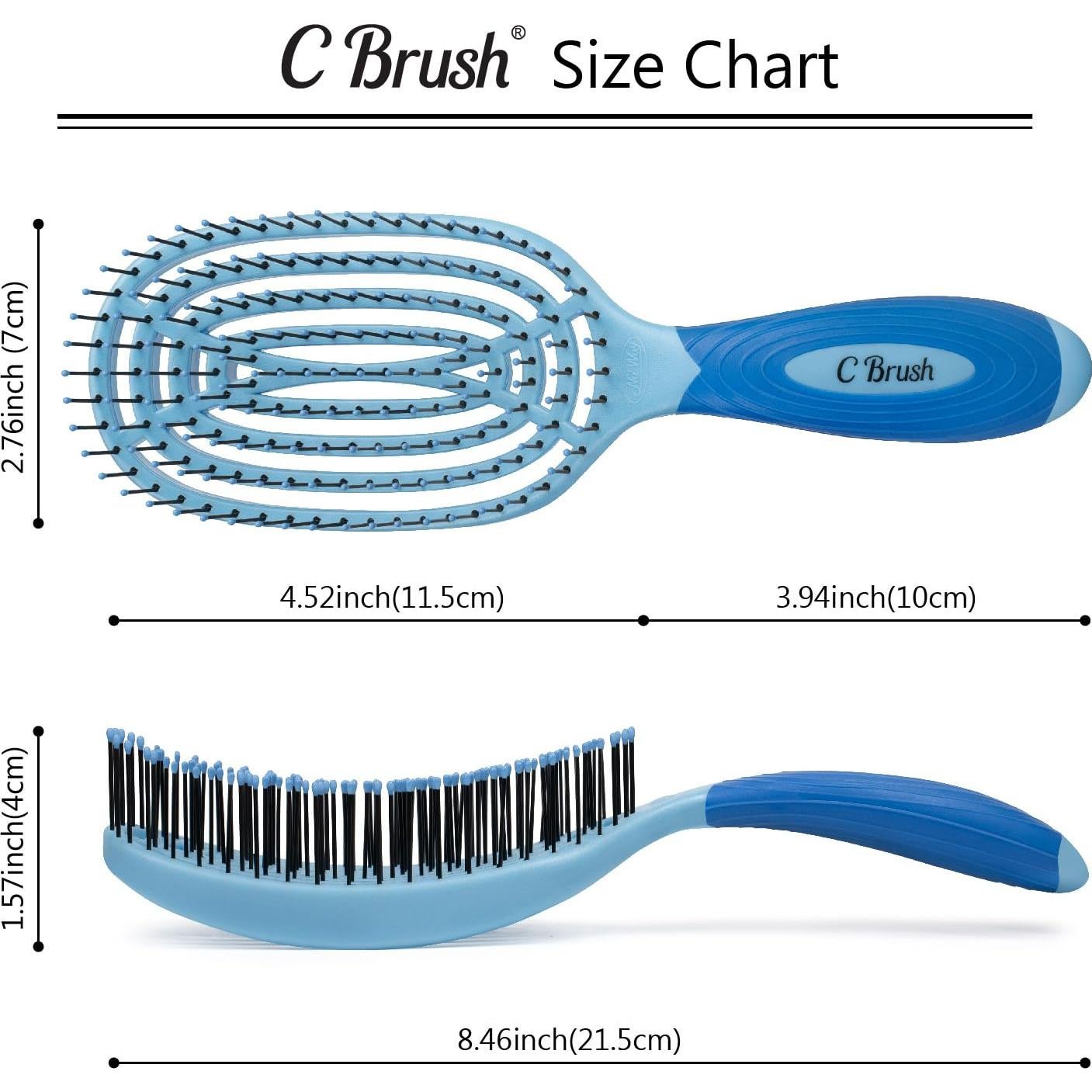 Cepillo Curvado Profesional NuWay 4Hair C Brush - Azul Cielo