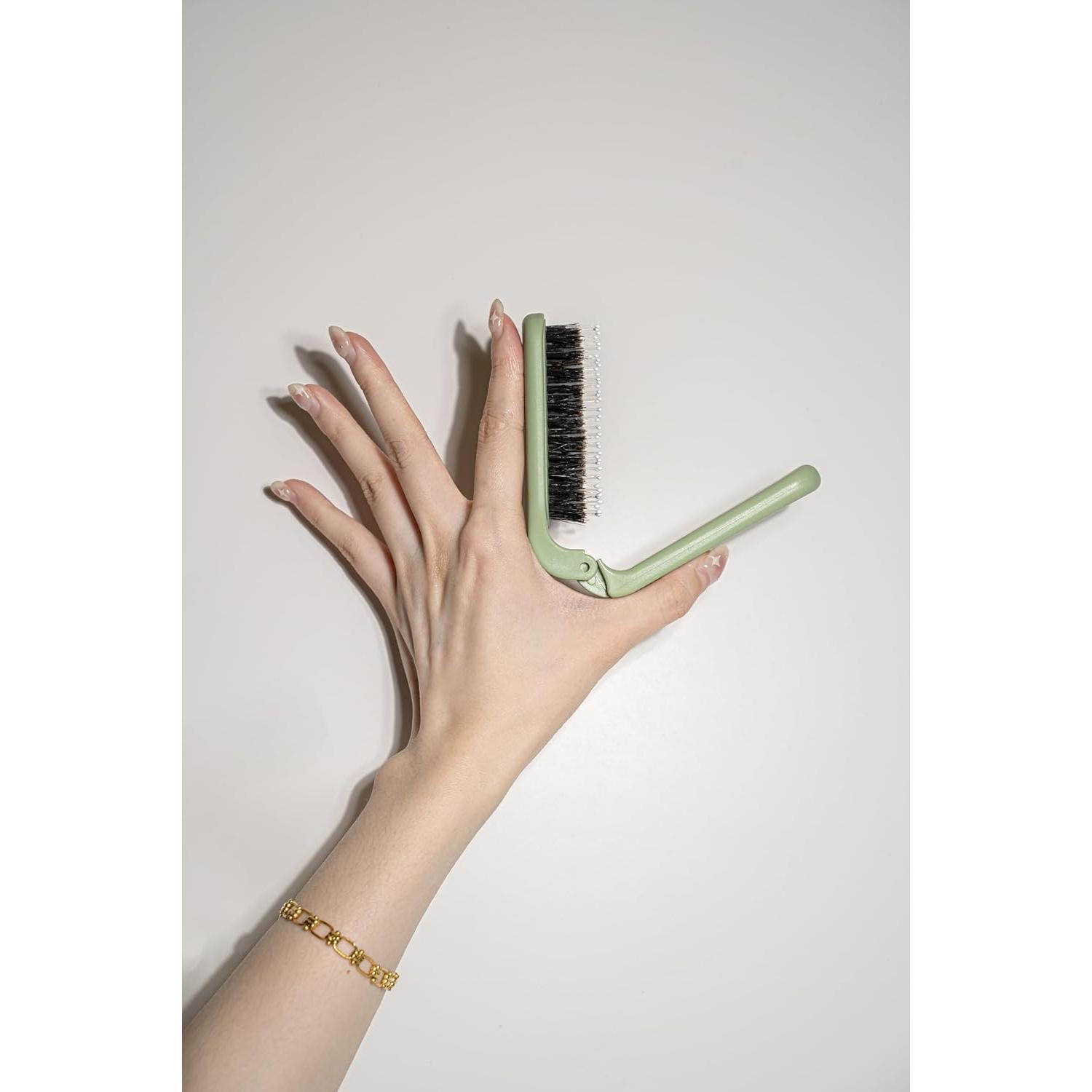 Cepillo de Viaje Uffy MiniPop Plegable Verde Menta 10.7cm