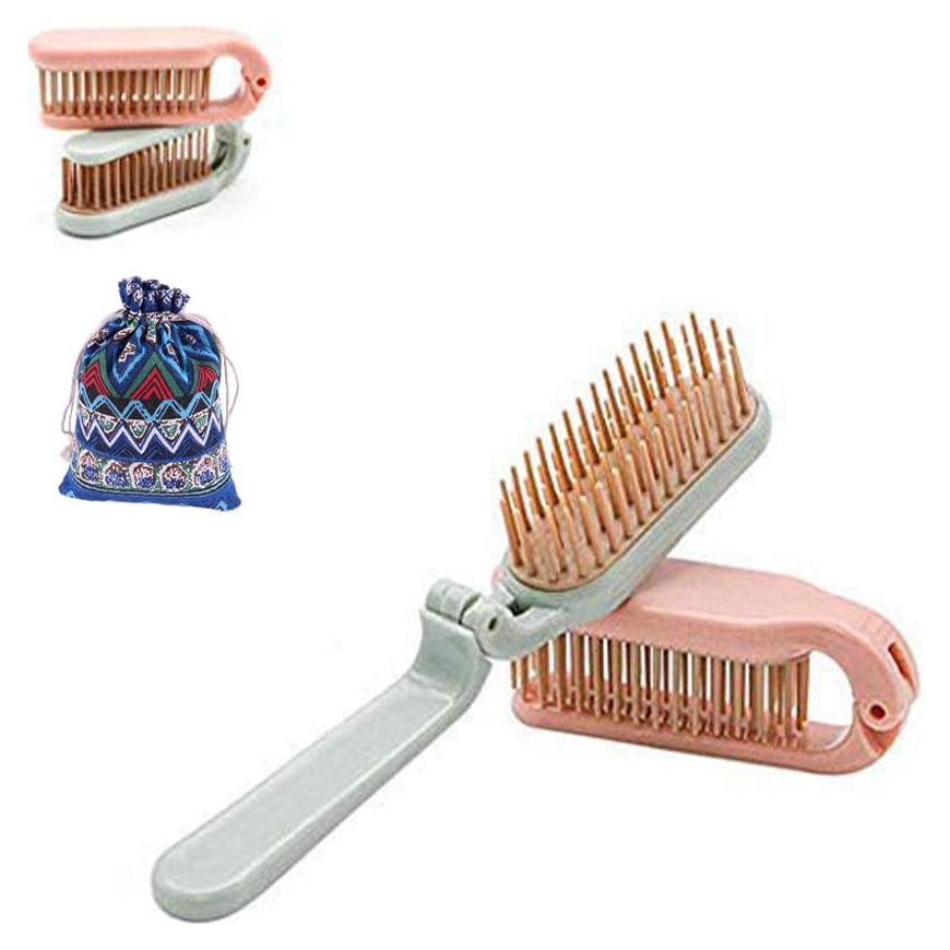 Paquete de 2 Peines Plegables TAPBULL para Viaje Azul y Rosa