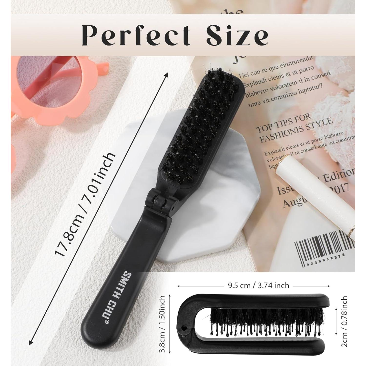 Cepillo de Pelo Plegable ValueBargain Mini Cerda Jabalí 15cm