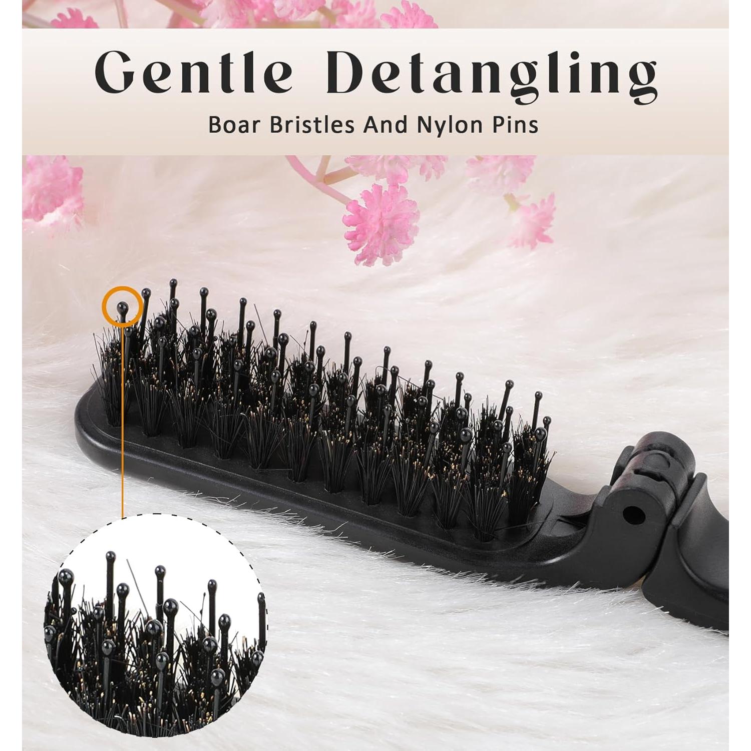 Cepillo de Pelo Plegable ValueBargain Mini Cerda Jabalí 15cm