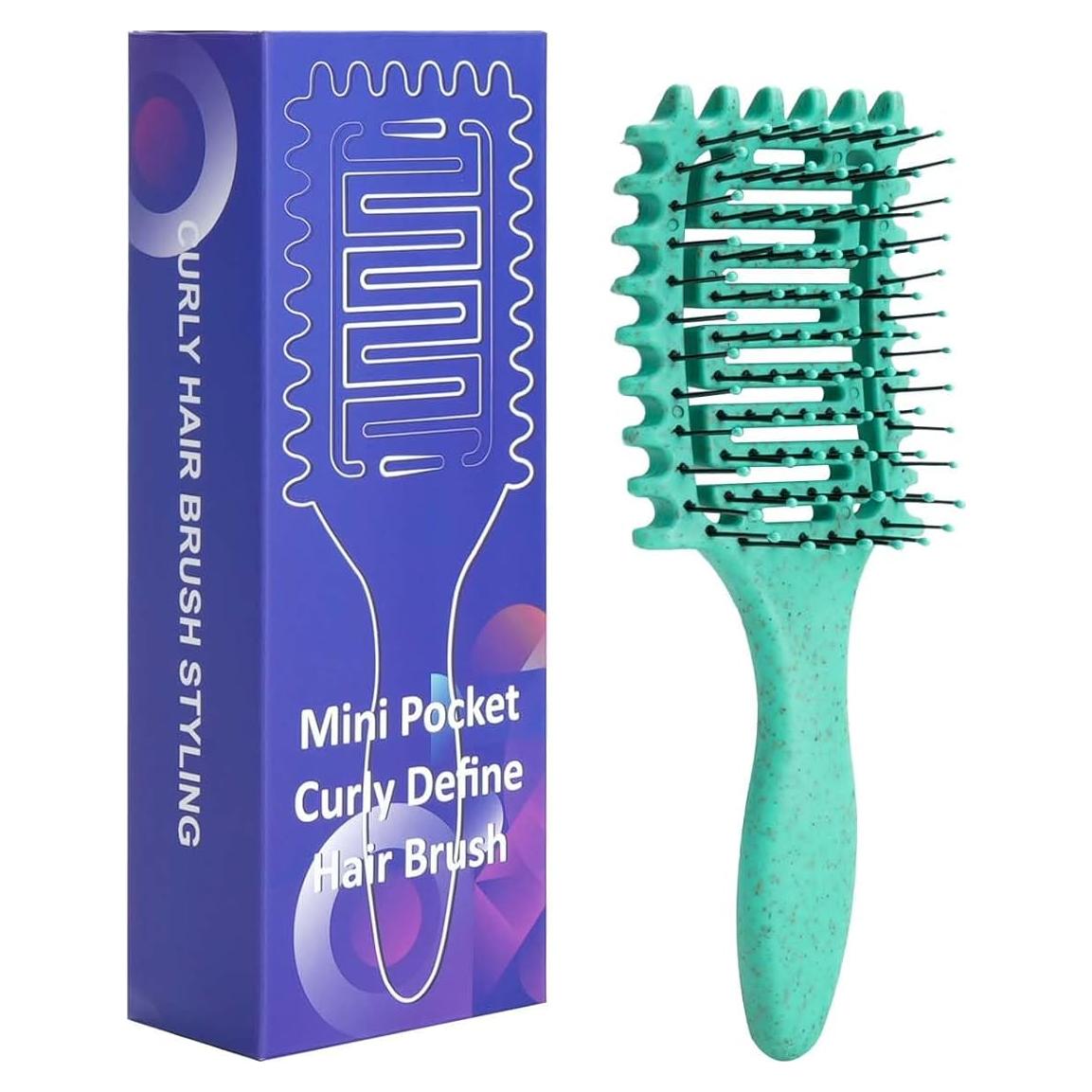 Mini Cepillo Desenredante Yingbtr Verde para Todos los Cabellos