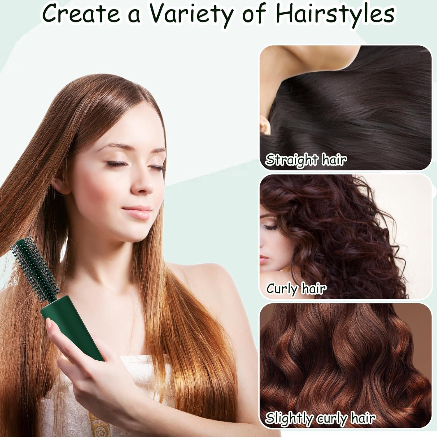 Cepillo Redondo de Viaje CANIPHA para Cabello Rizado y Liso Verde