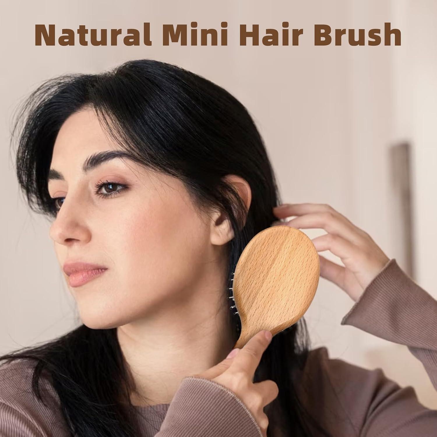 Cepillo de Cabello Mini BLACK EGG de Cerda de Jabalí 14cm