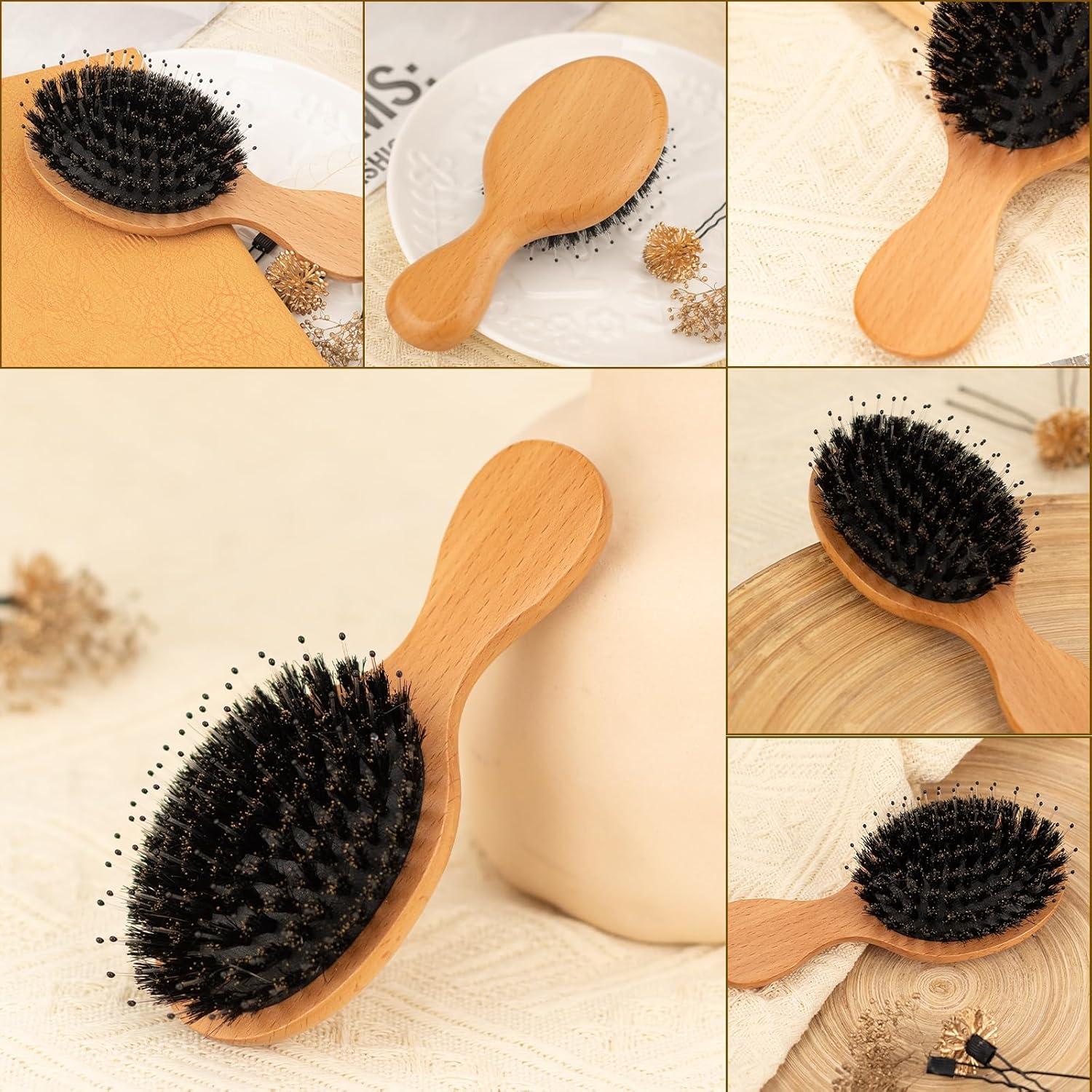 Mini Cepillo de Cerda de Jabalí Ancable - Viaje, 14.2 cm