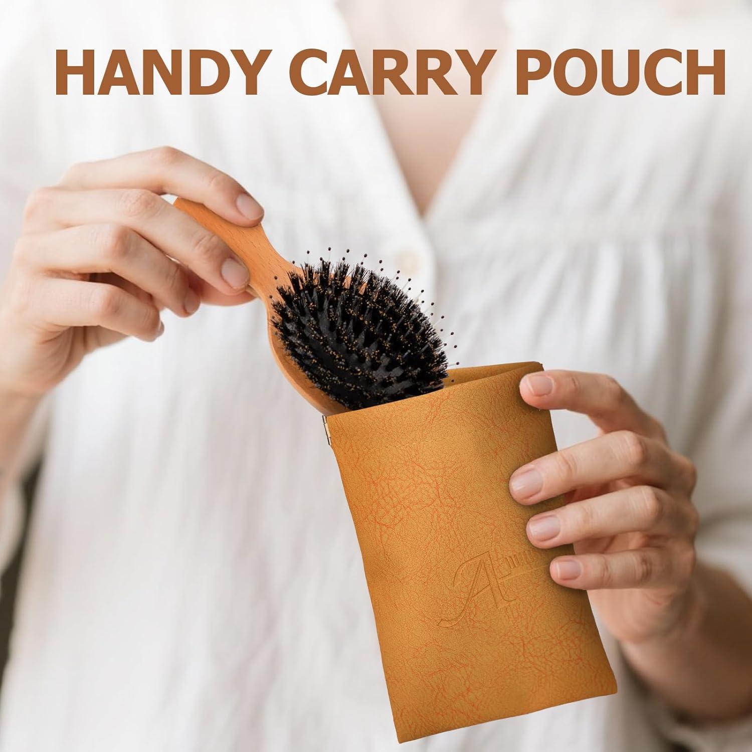 Mini Cepillo de Cerda de Jabalí Ancable - Viaje, 14.2 cm