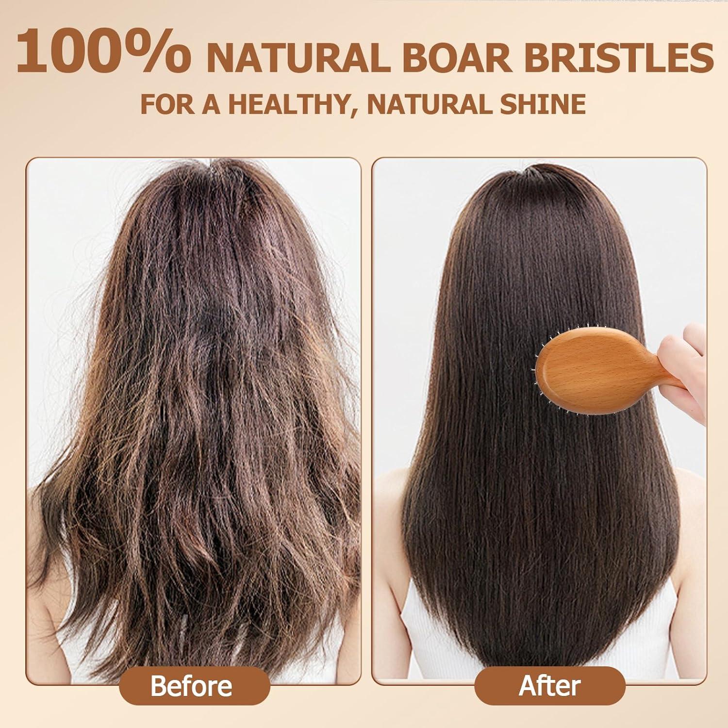 Mini Cepillo de Cerda de Jabalí Ancable - Viaje, 14.2 cm