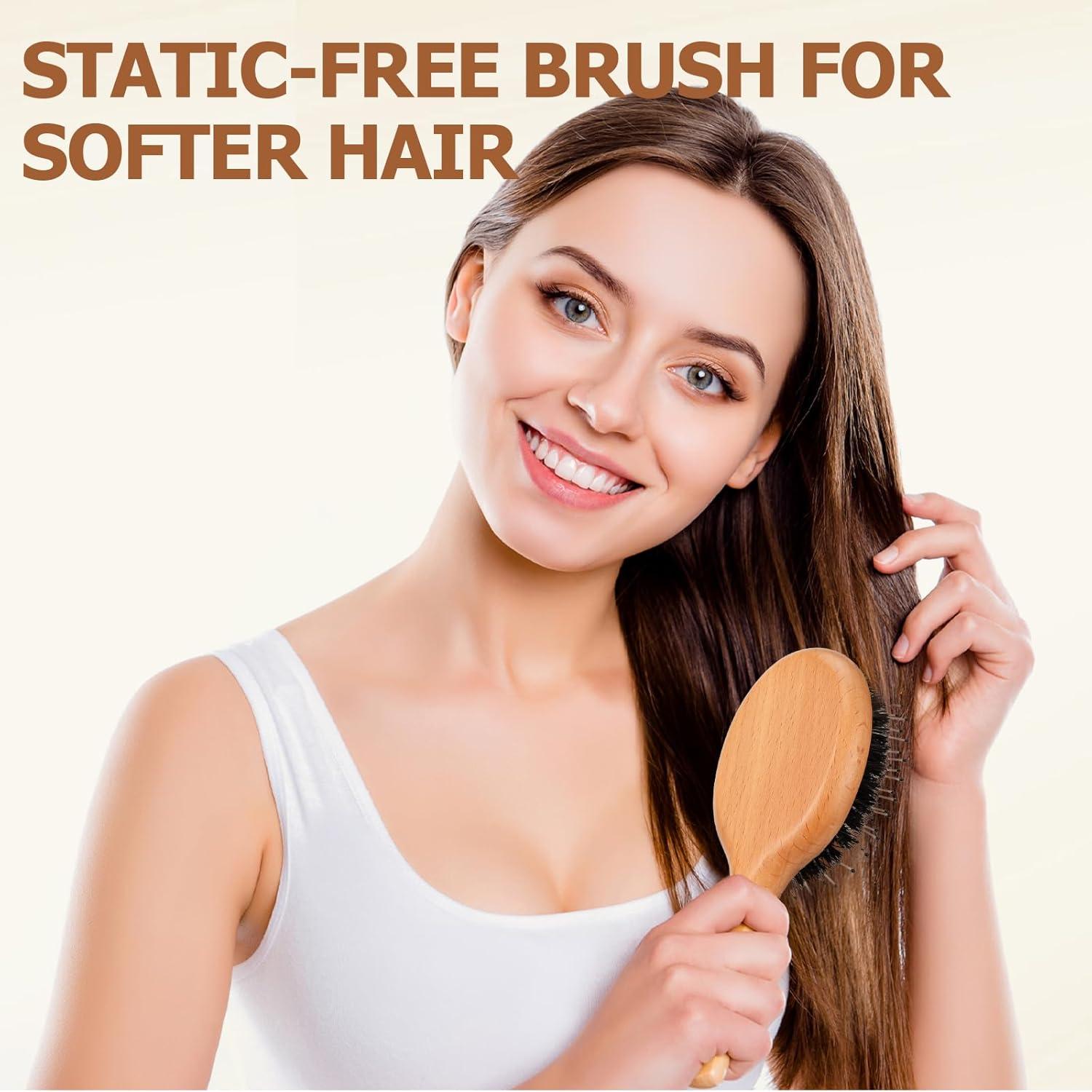 Mini Cepillo de Cerda de Jabalí Ancable - Viaje, 14.2 cm