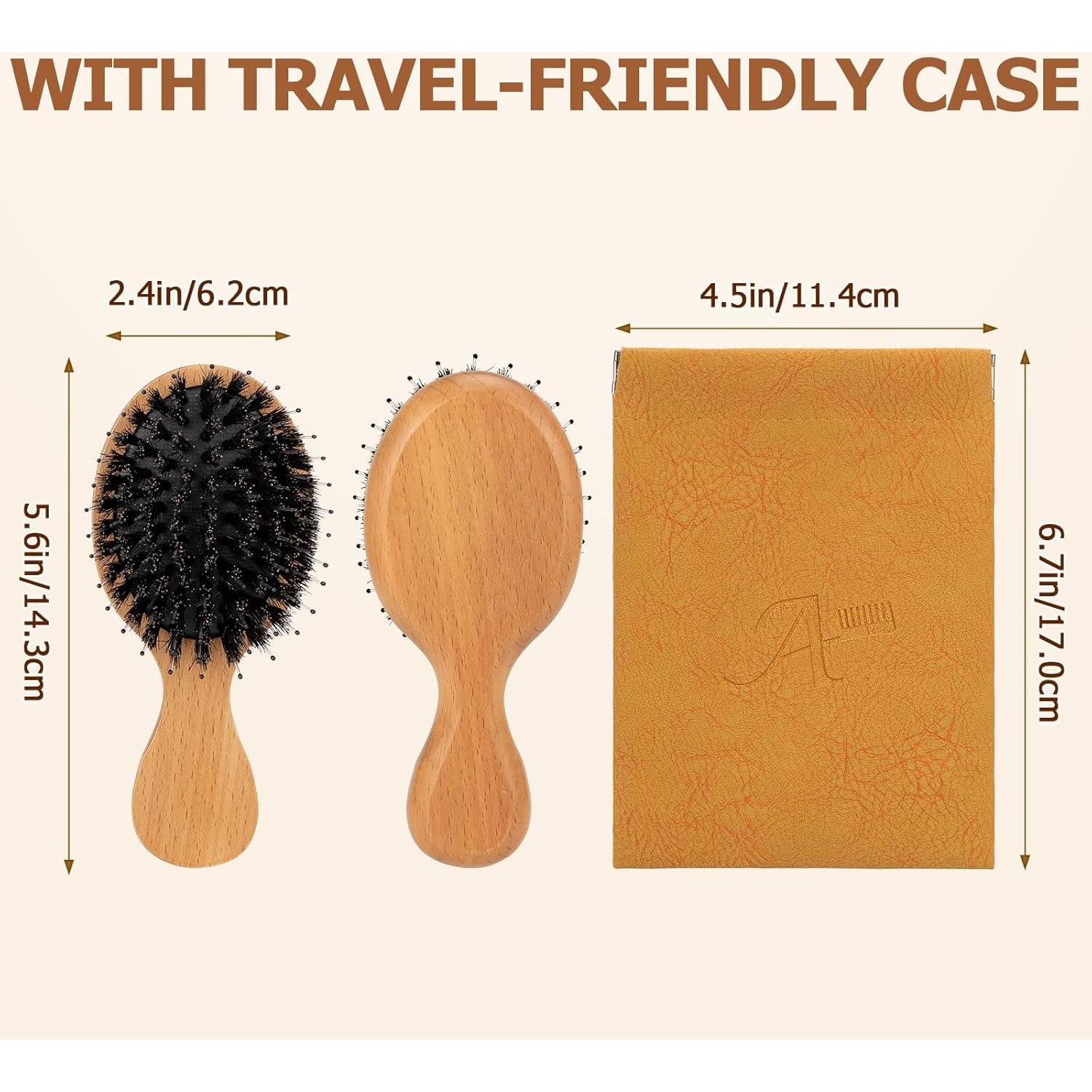 Mini Cepillo de Cerda de Jabalí Ancable - Viaje, 14.2 cm