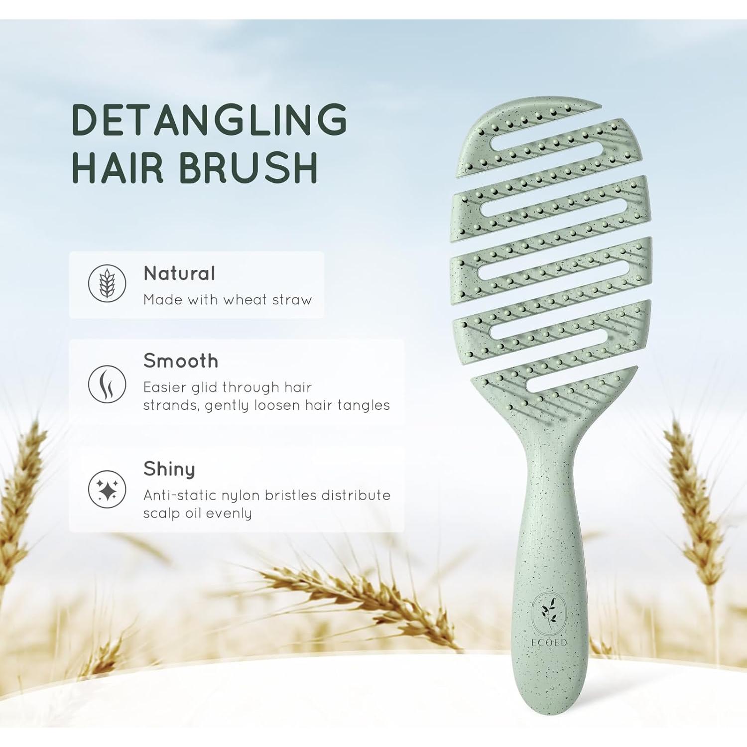 Cepillo Desenredante Ventilado Ecoed Verde para Cabello