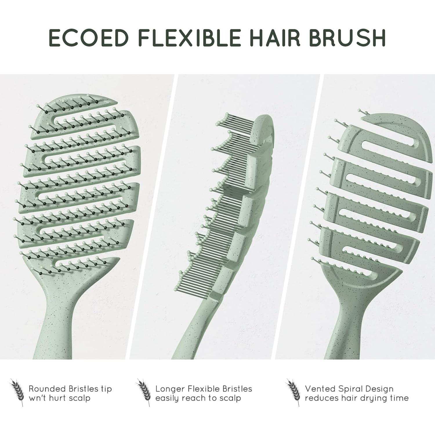 Cepillo Desenredante Ventilado Ecoed Verde para Cabello