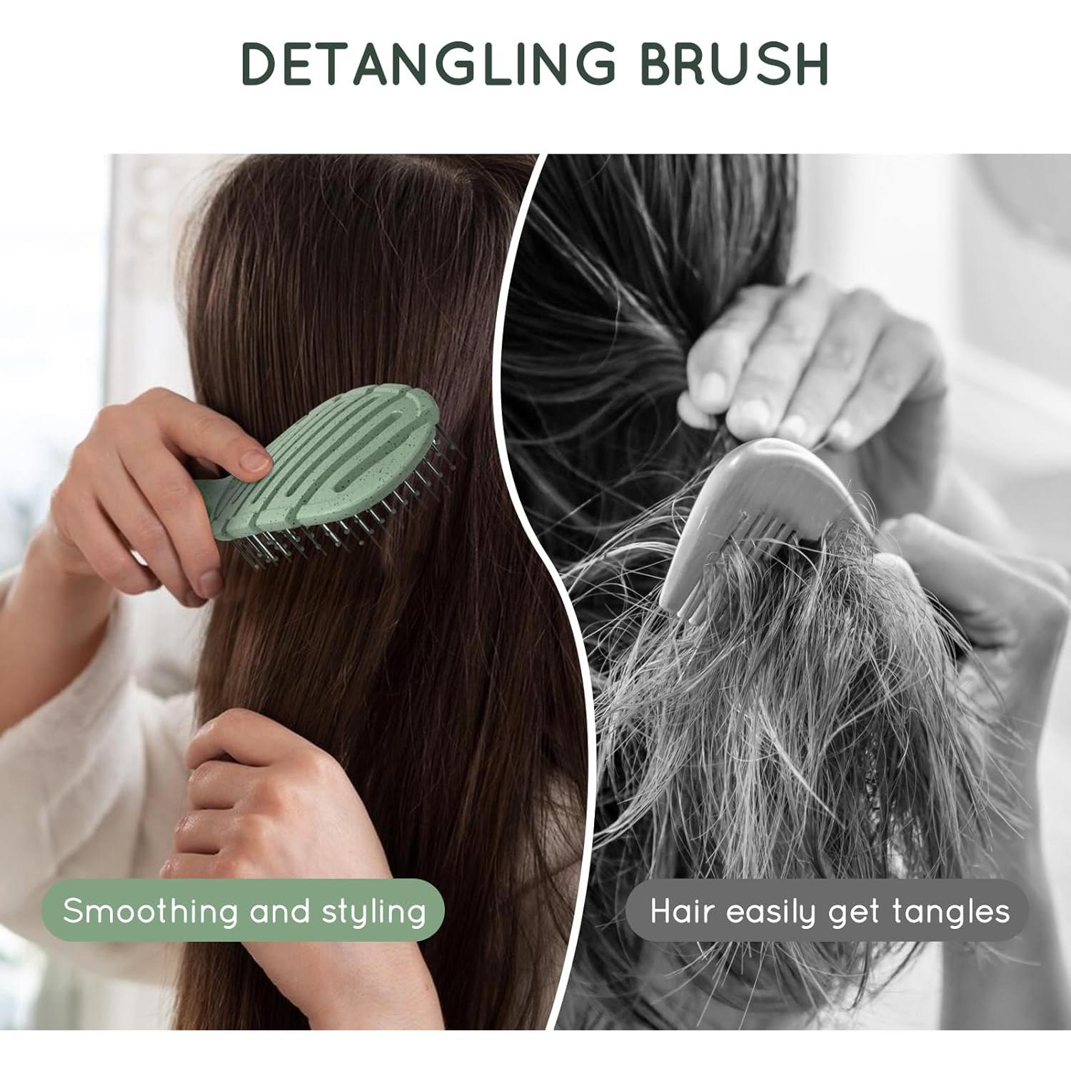 Cepillo Desenredante Ventilado Ecoed Verde para Cabello