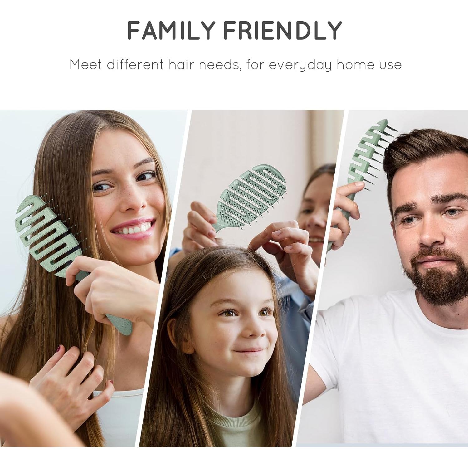 Cepillo Desenredante Ventilado Ecoed Verde para Cabello