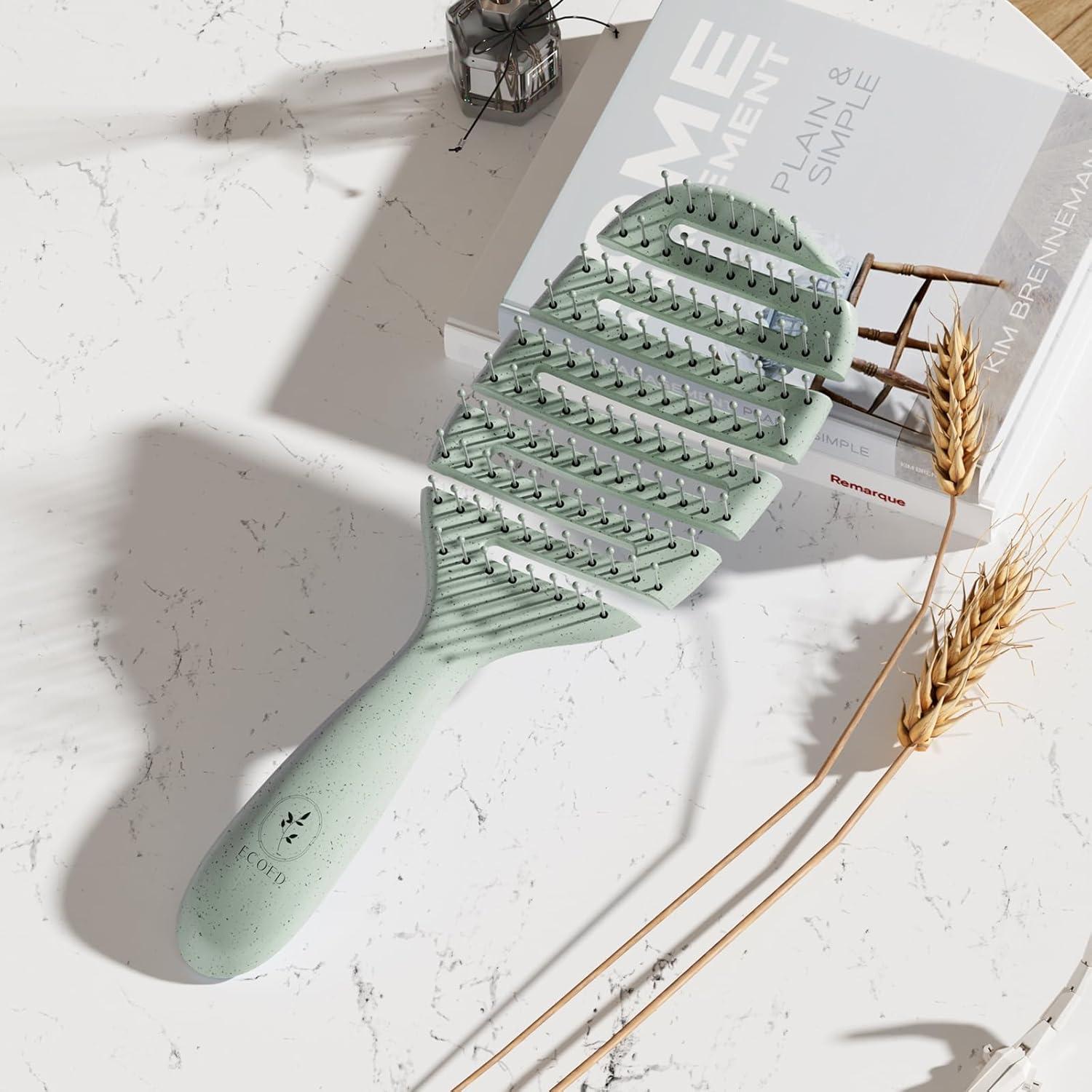 Cepillo Desenredante Ventilado Ecoed Verde para Cabello