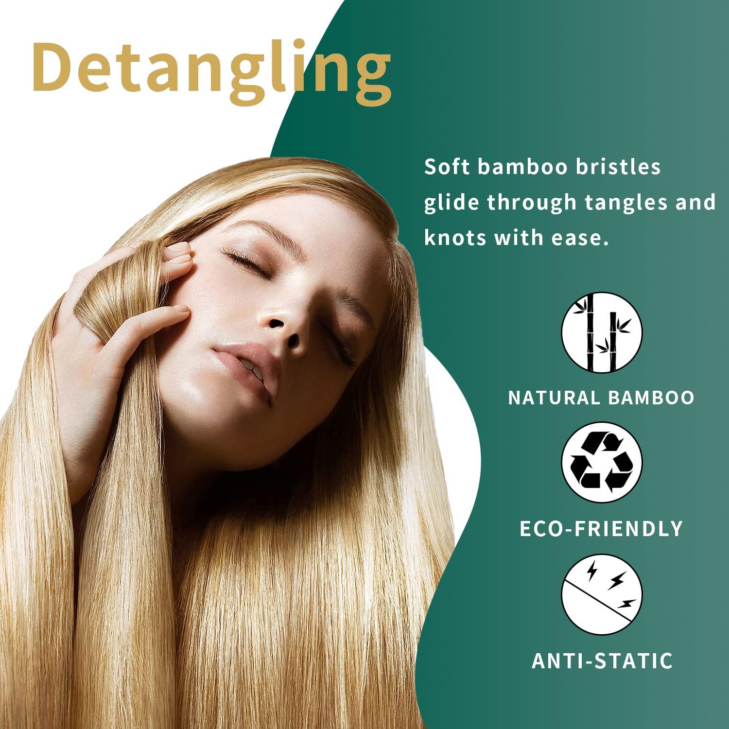 Set de 2 Cepillos de Bambú Natural MRD - Desenredante y Mini