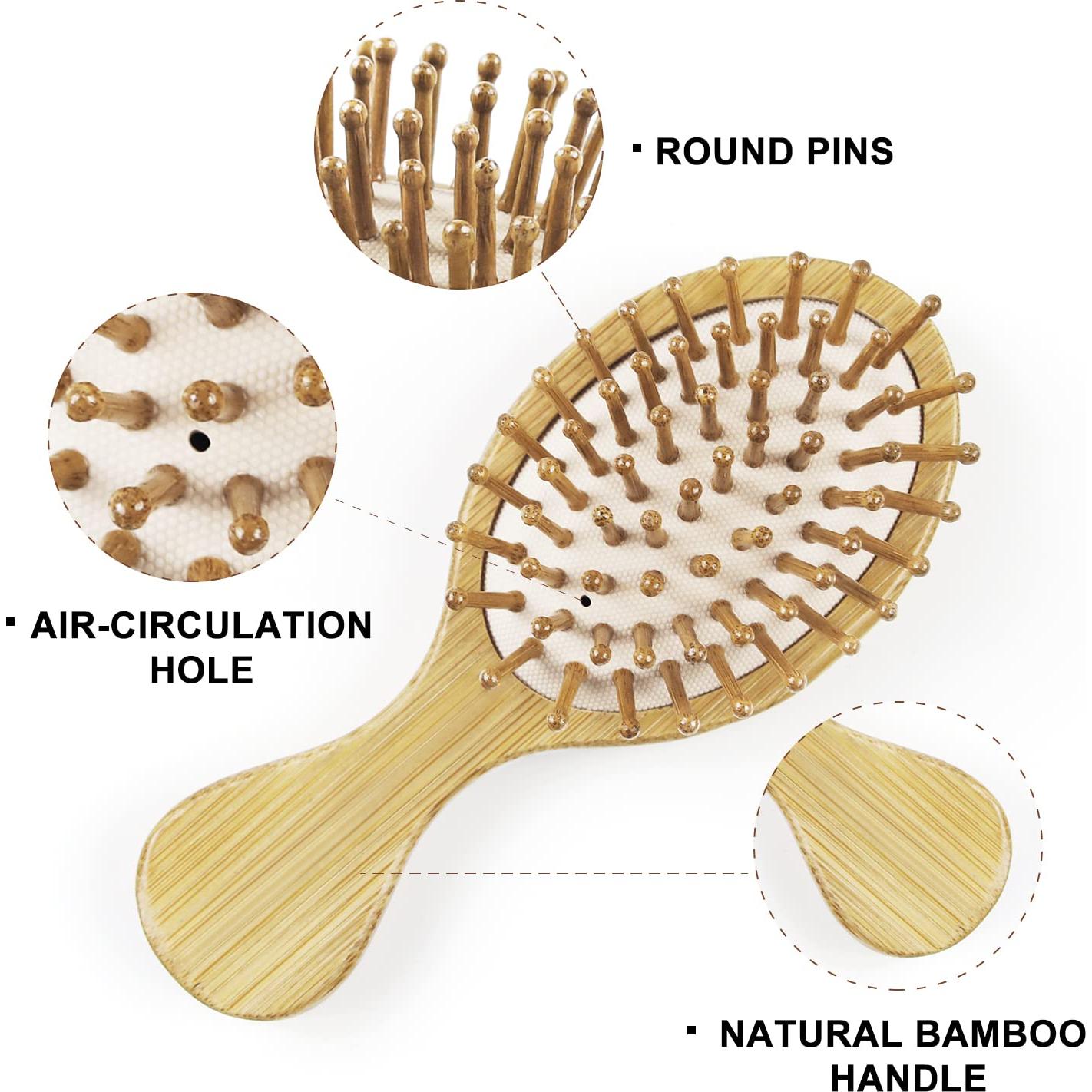 Set de 2 Cepillos Mini Desenredantes de Bambú MRD - Viaje