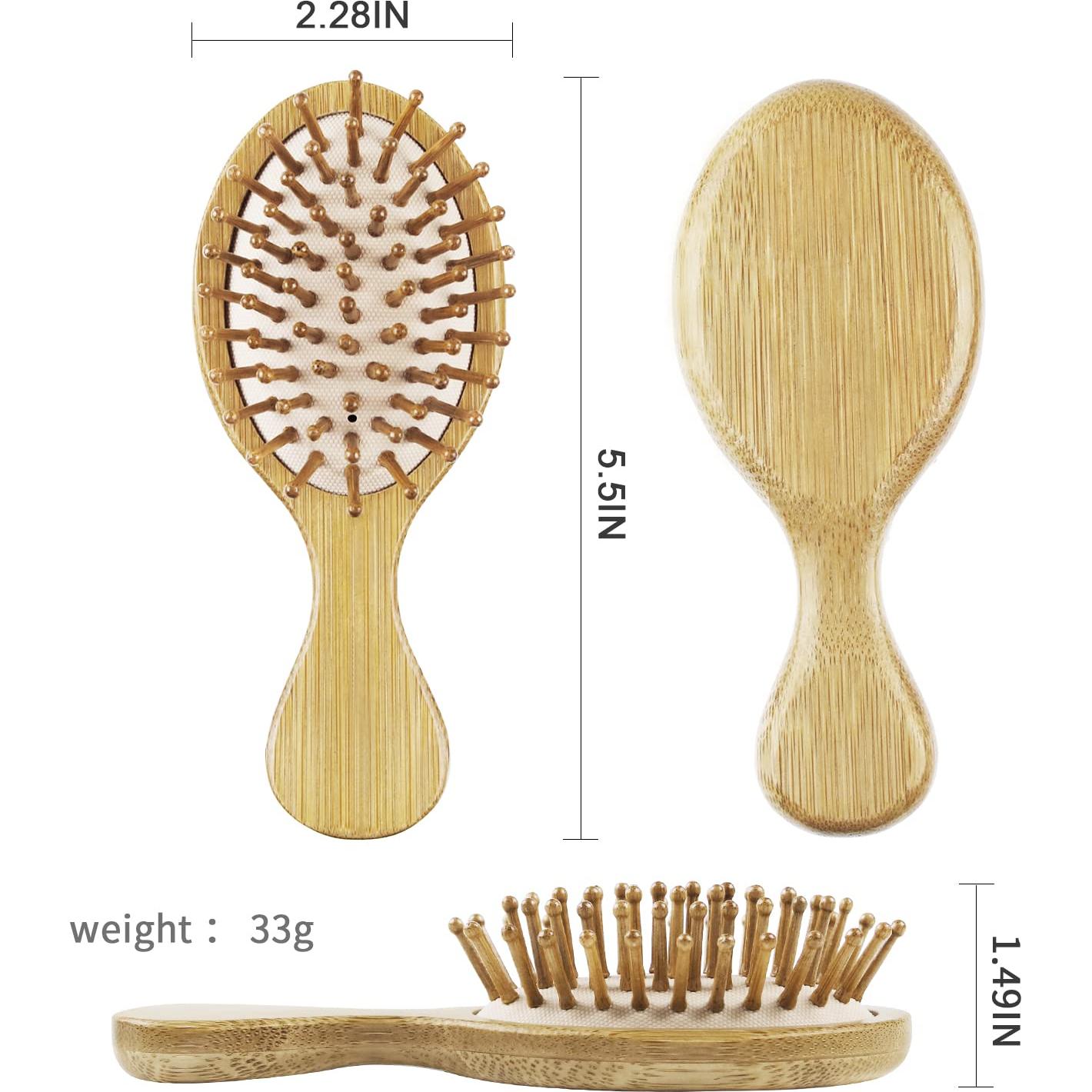 Set de 2 Cepillos Mini Desenredantes de Bambú MRD - Viaje